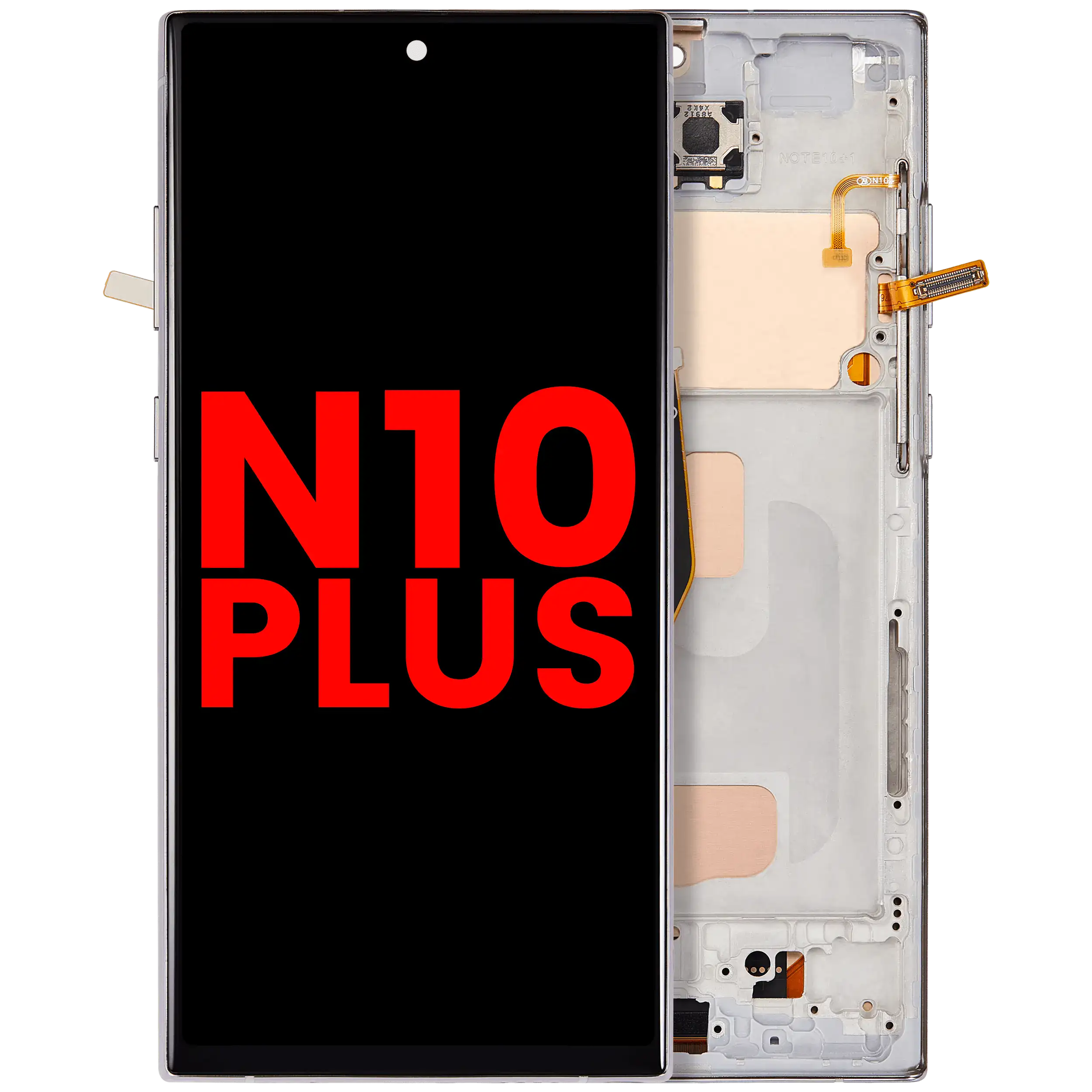 Display LCD completo con Frame (senza Fingerprint Sensore) per Samsung Galaxy Note 10 Plus (Aura Glow / Argento)
