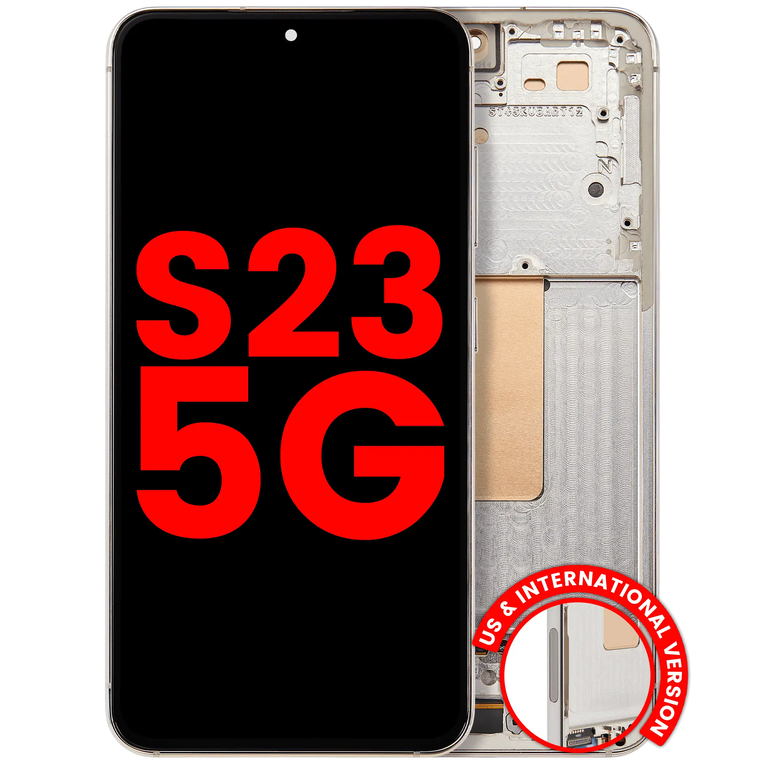 Display OLED completo con Frame per Samsung Galaxy S23 5G (US e International) (Cream)