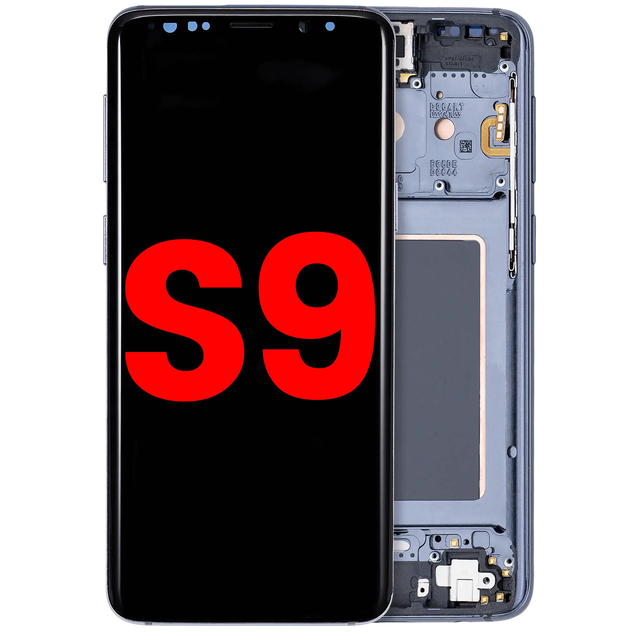 Display OLED completo con Frame per Samsung Galaxy S9 (Titanio Grigio)