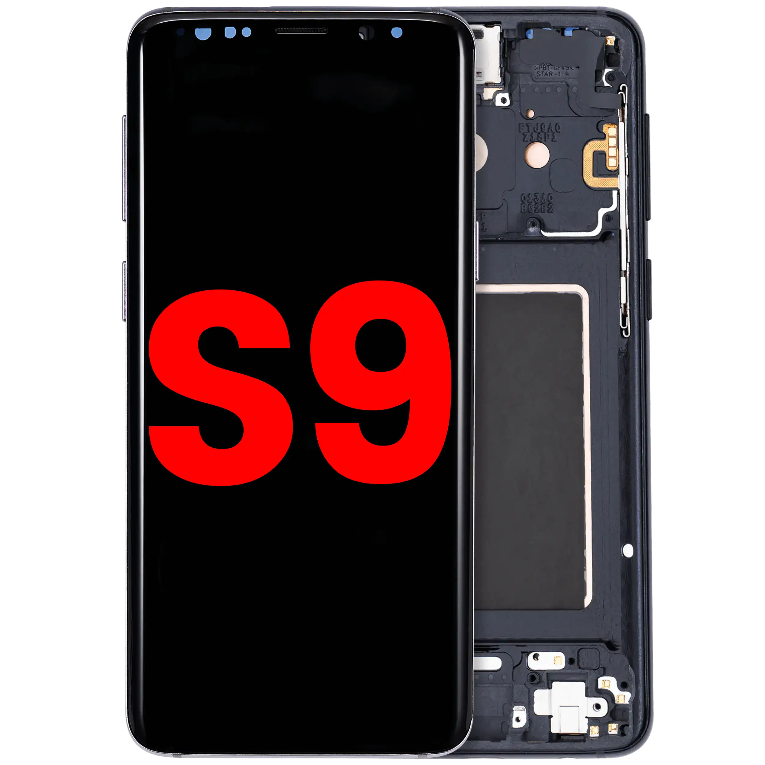 Display OLED completo con Frame per Samsung Galaxy S9 (Mezzanotte Nero)