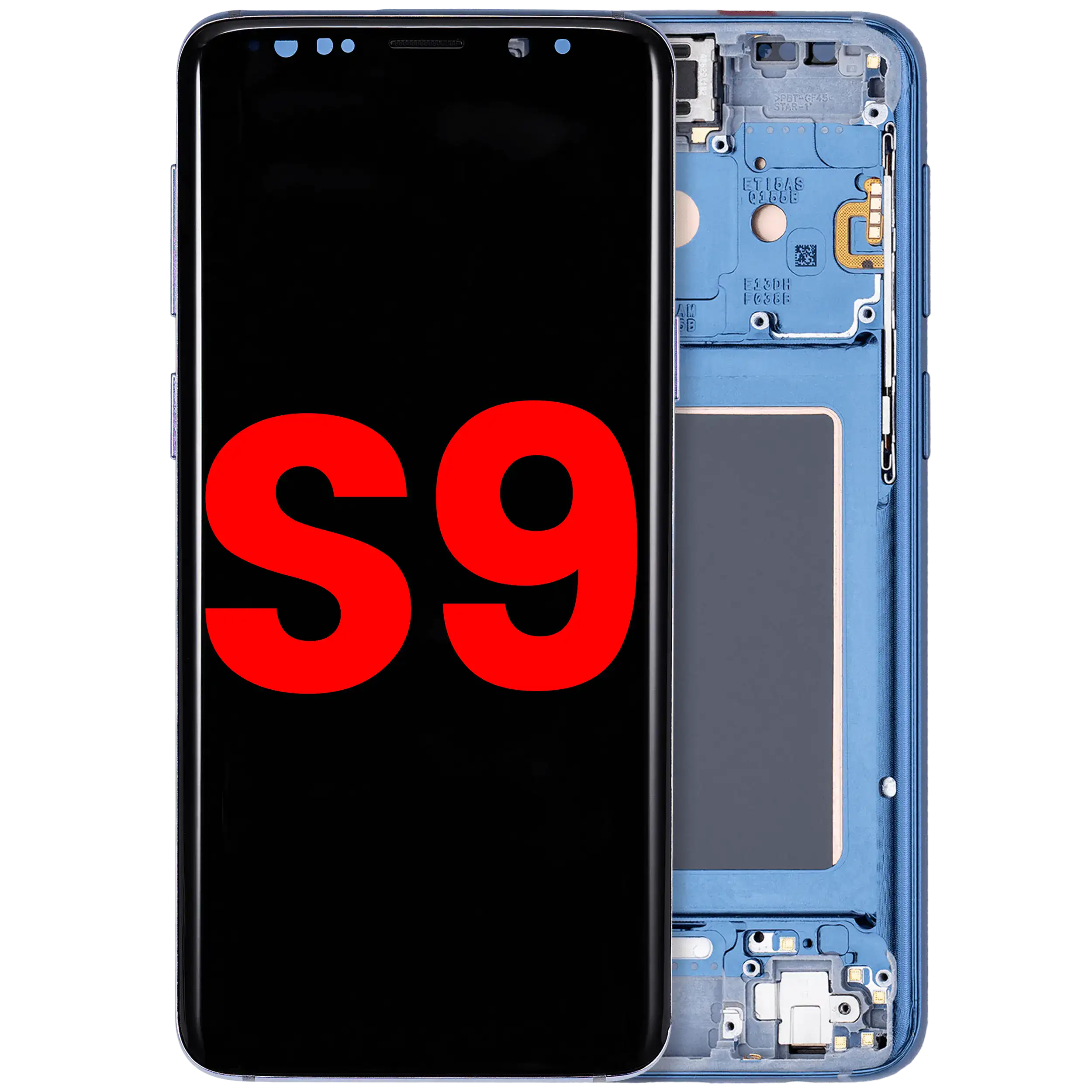 Display OLED completo con Frame per Samsung Galaxy S9 (Coral Blu)