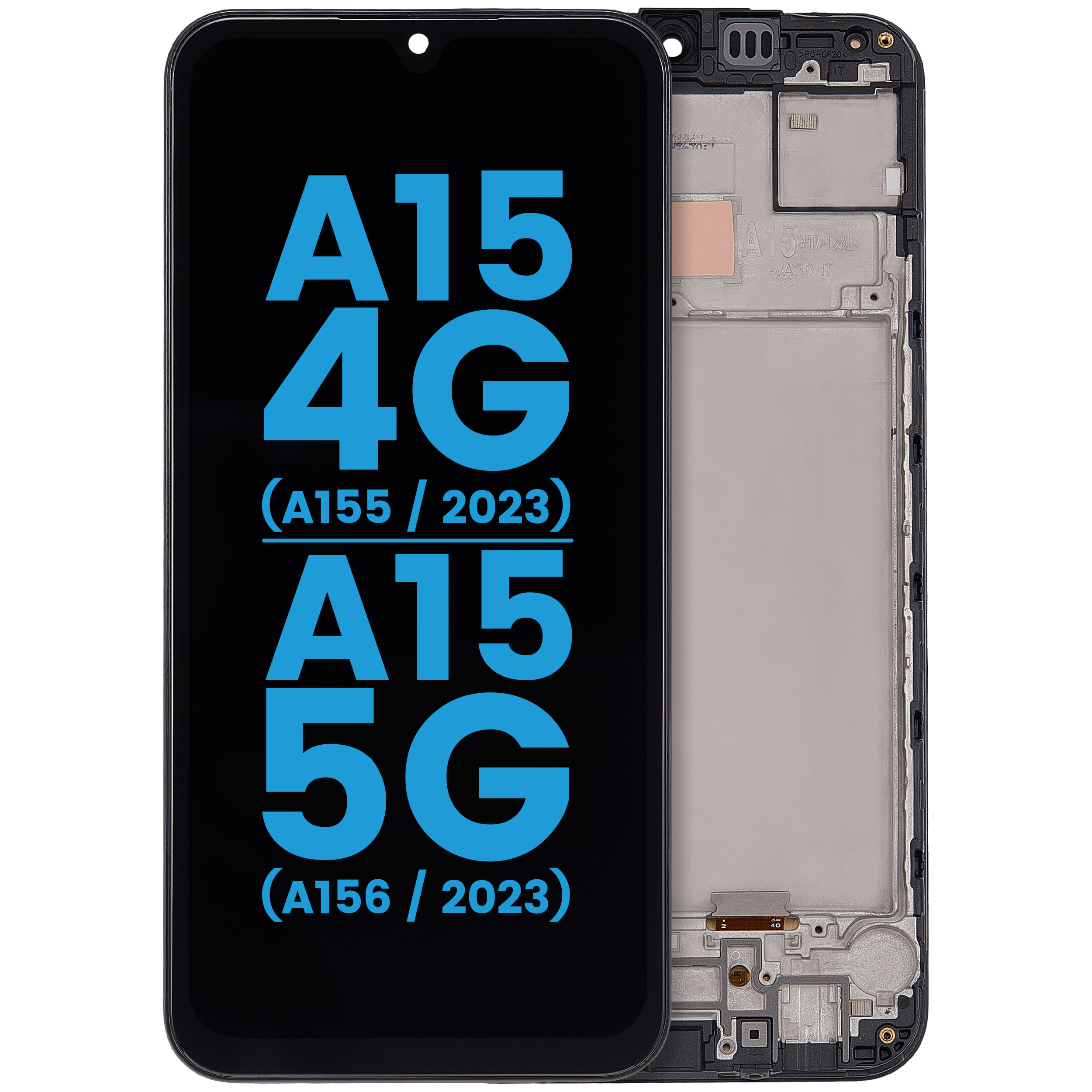 Display LCD completo con Frame compatibile per Samsung Galaxy A15 4G (A155 / 2023) / A15 5G (A156 / 2023)(6.43") (tutti i colori)