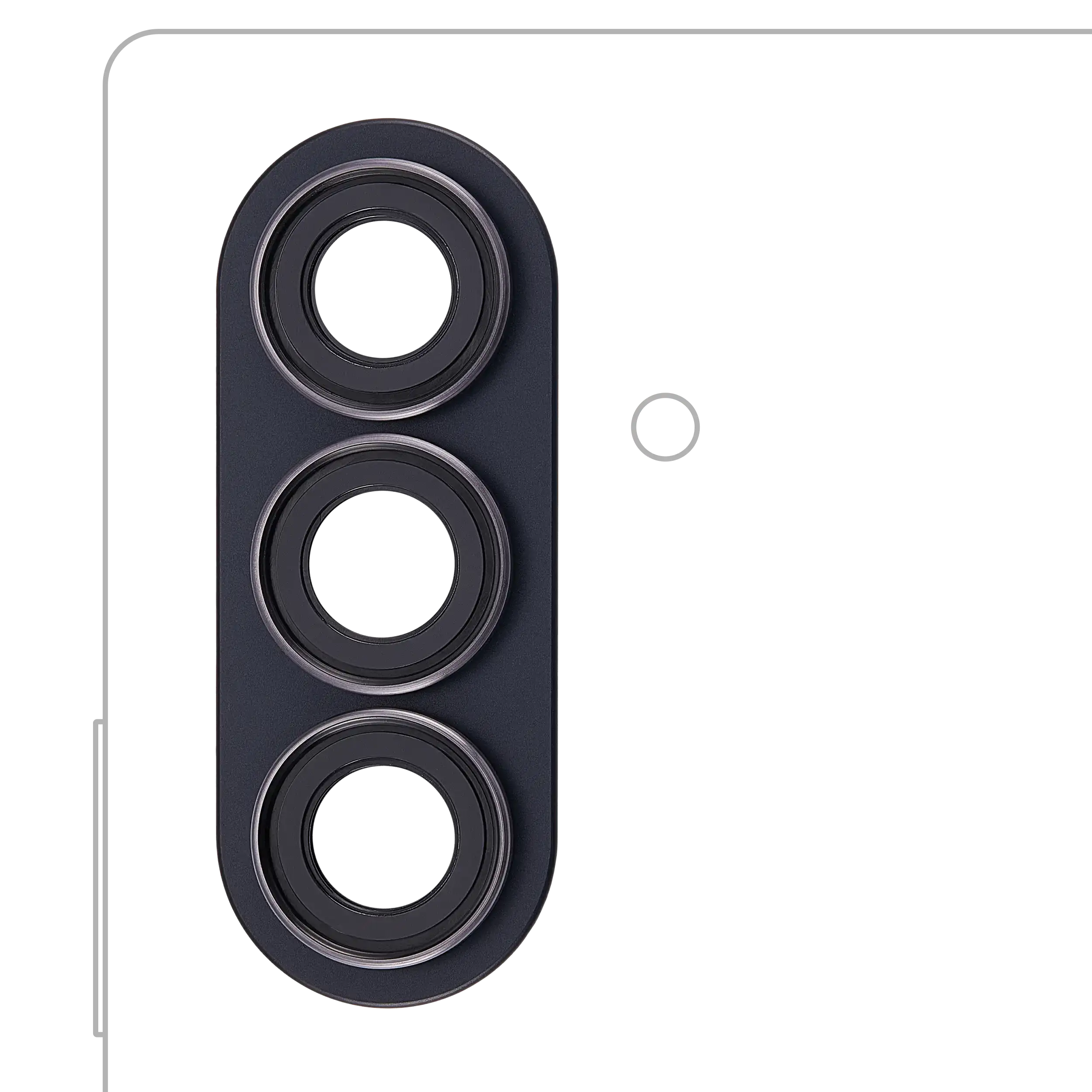 Lente fotocamera posteriore con Cornice Ring per Samsung Galaxy Z Fold 7 (F966) (Jet Nero)