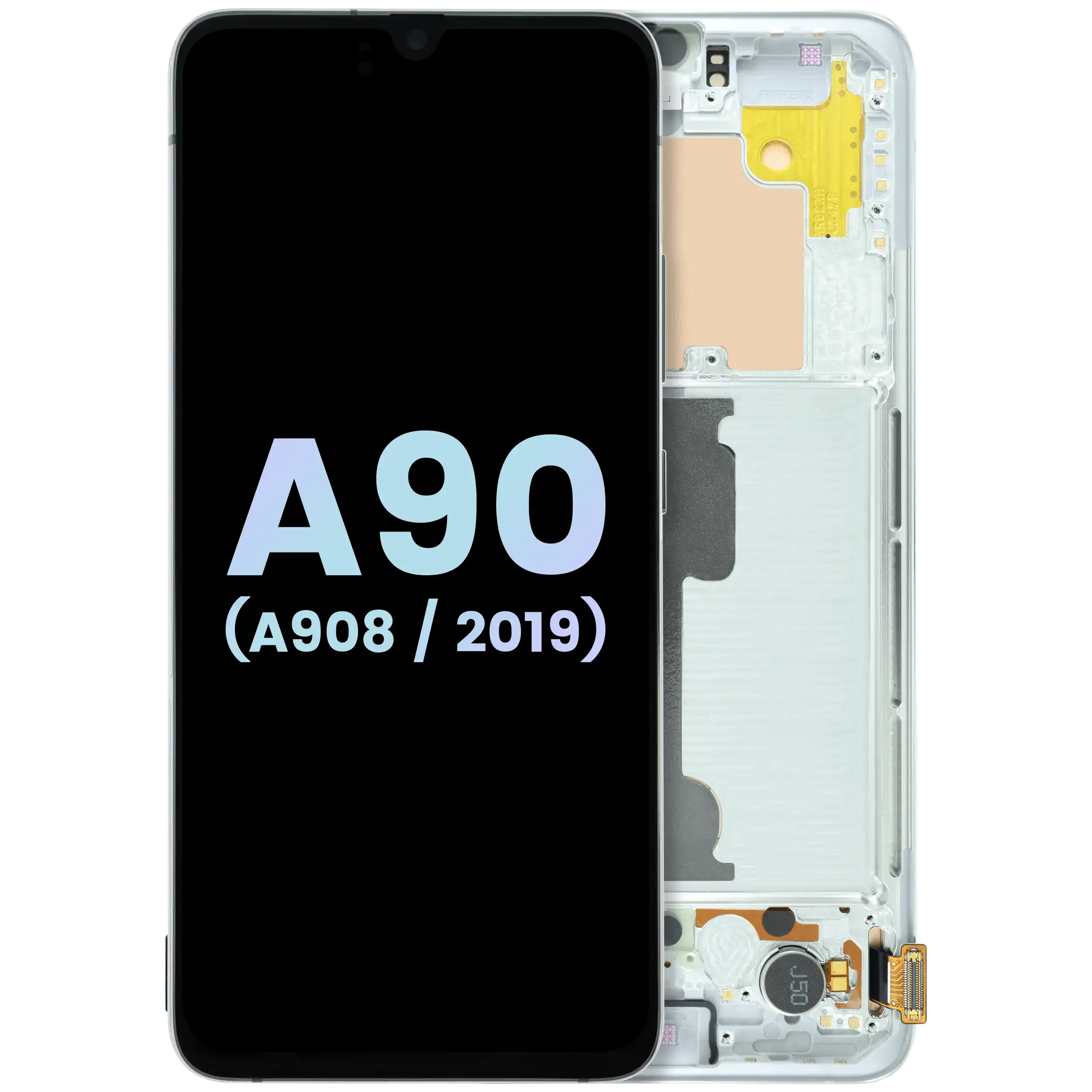 Display OLED completo con Frame per Samsung Galaxy A90 5G (A908 / 2019) (Service Pack) (Bianco)