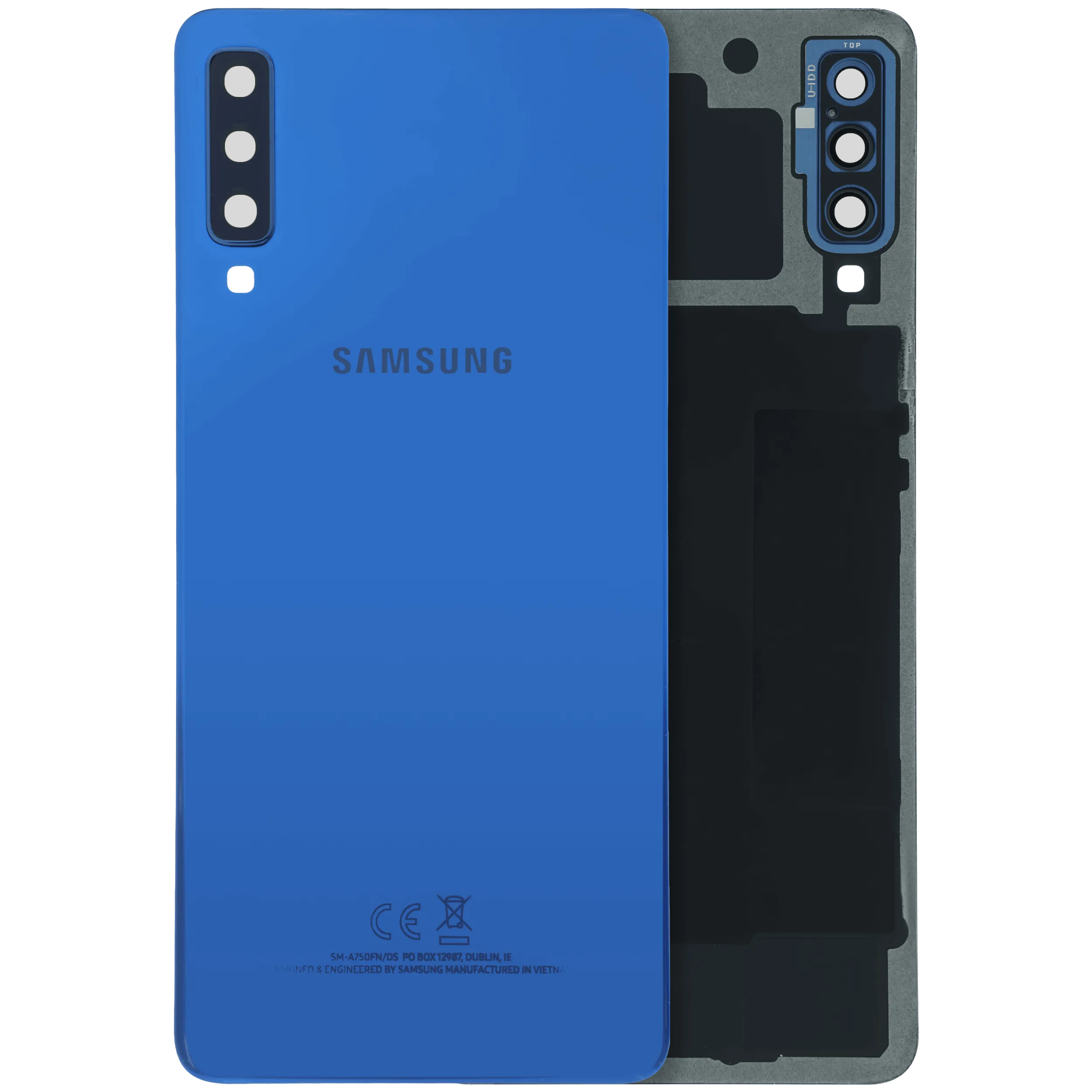 Cover posteriore con Vetro fotocamera compatibile per Samsung Galaxy A7 (A750) (Service Pack) (Blu)