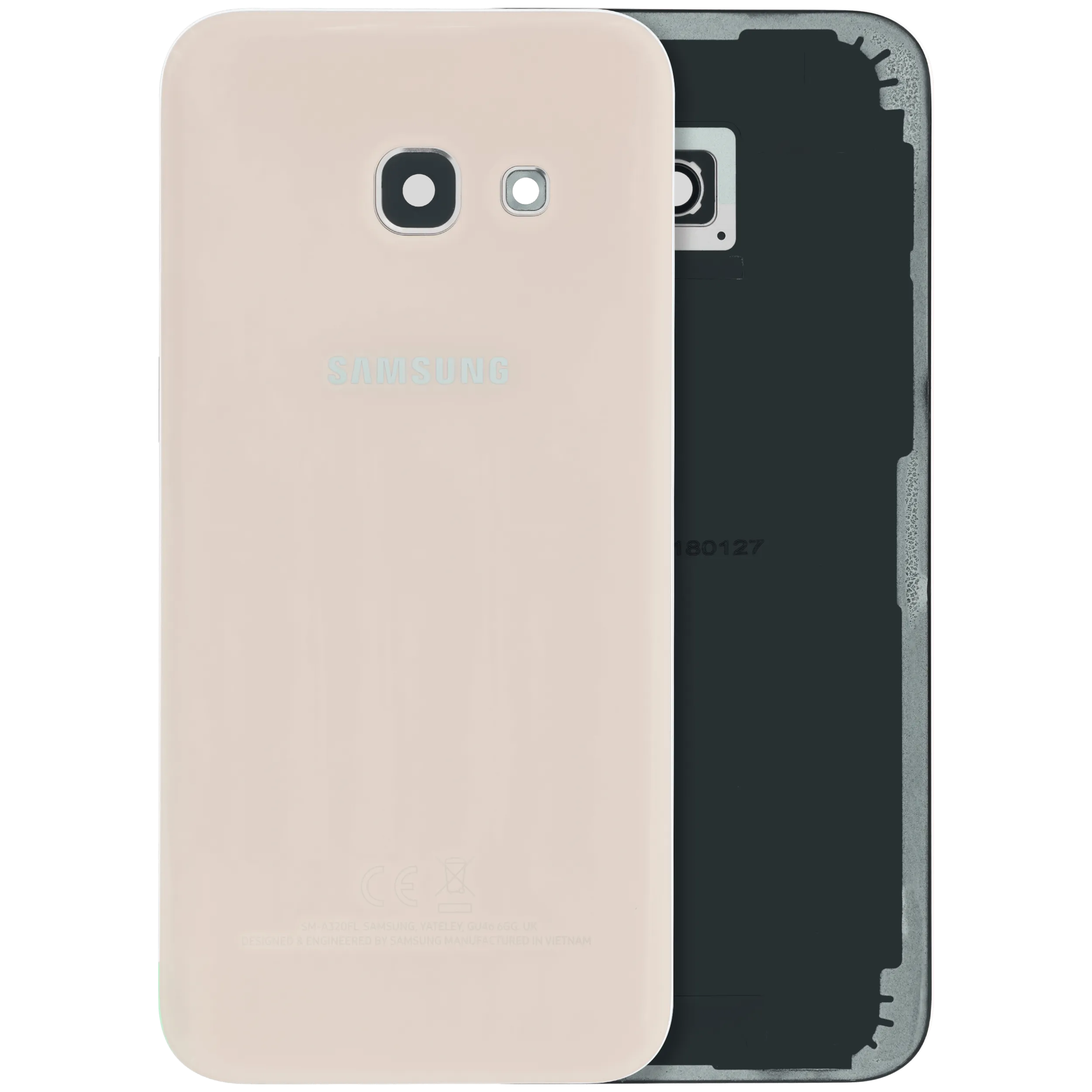 Cover posteriore con Vetro fotocamera compatibile per Samsung Galaxy A3 (A320) (Service Pack) (Rosa)