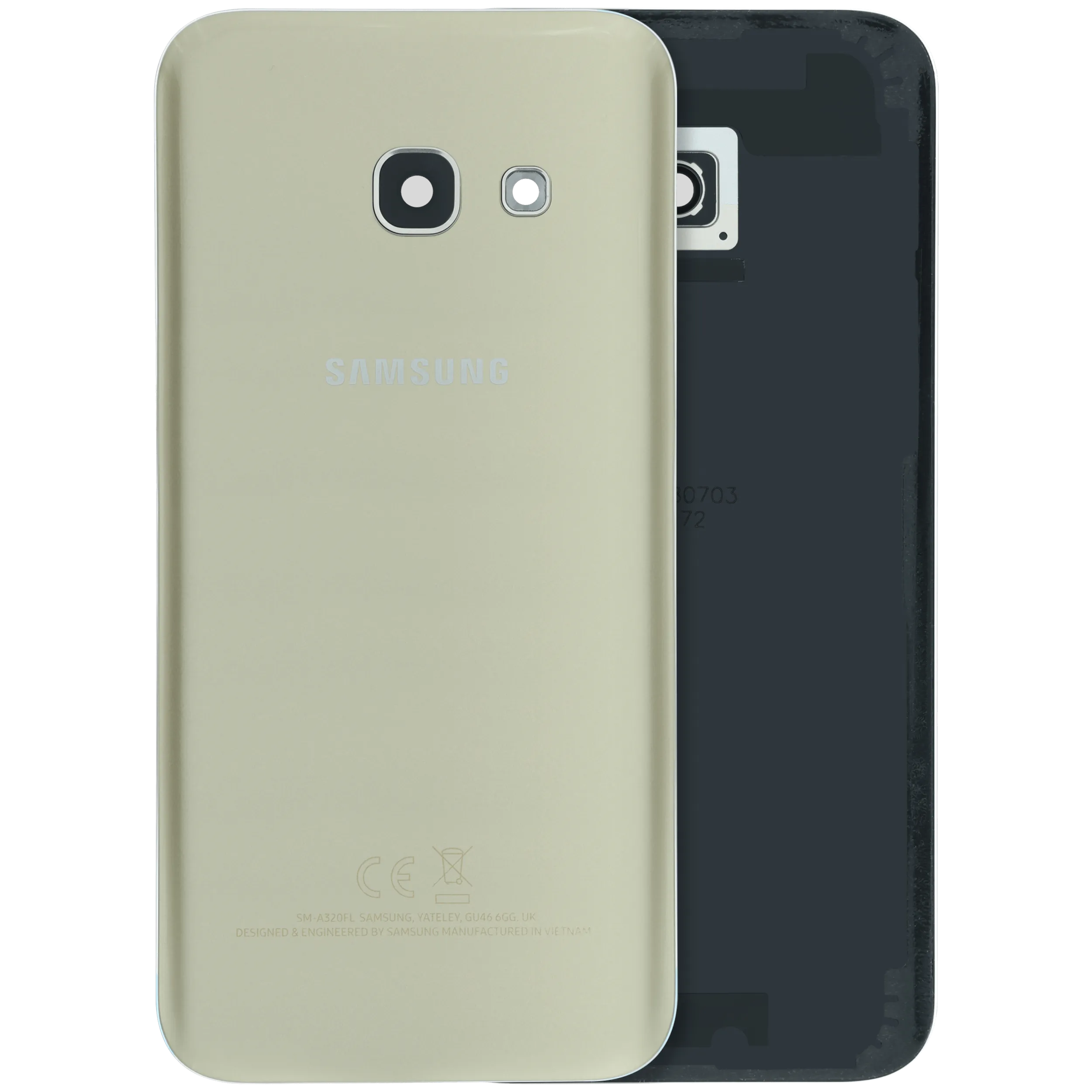 Cover posteriore con Vetro fotocamera compatibile per Samsung Galaxy A3 (A320) (Service Pack) (Oro)