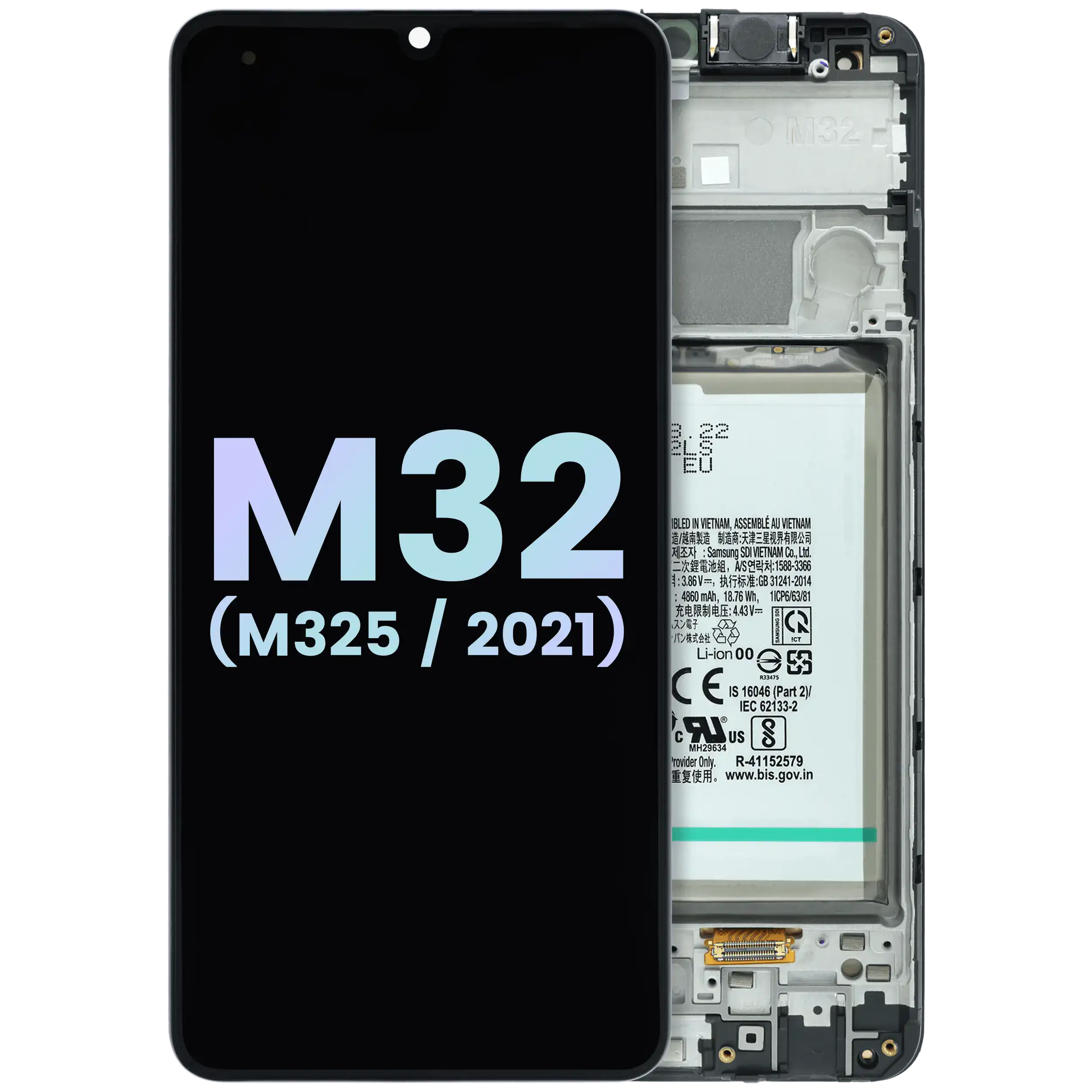 Display LCD completo con Frame compatibile per Samsung Galaxy M32 (M325) (Service Pack) (All colors)