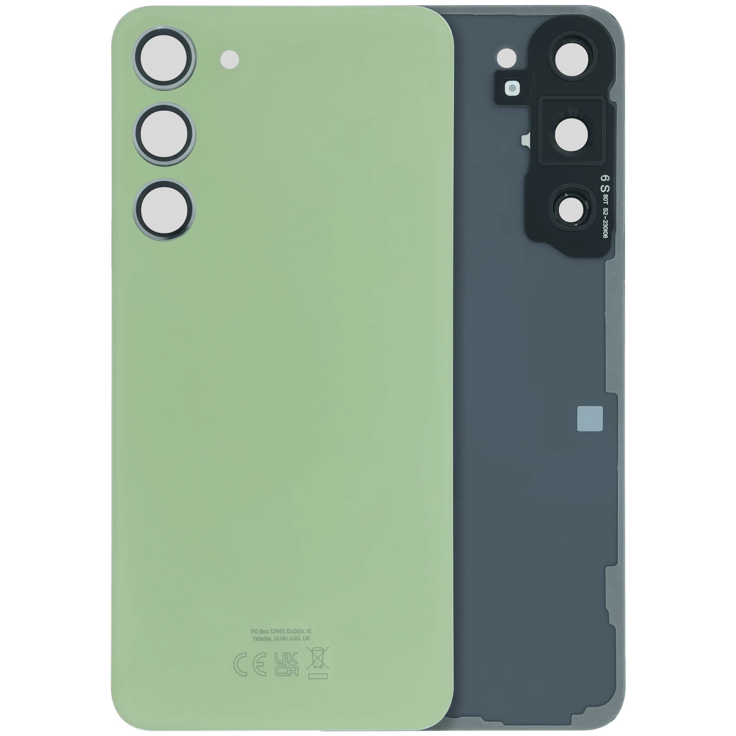 vetro cover posteriore con Vetro fotocamera compatibile per Samsung Galaxy S23 Plus (S916B) (Service Pack) (Lime)