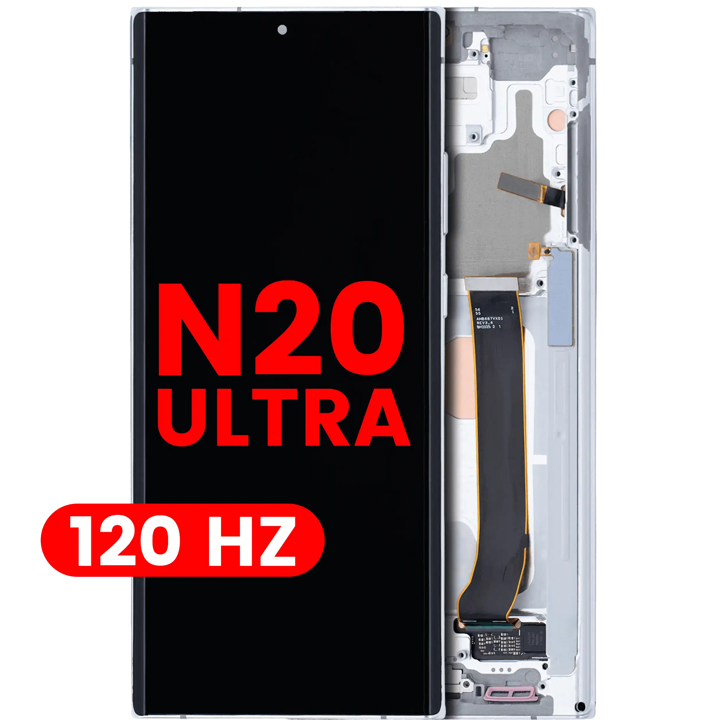 Display OLED completo con Frame per Samsung Galaxy Note 20 Ultra 5G (120Hz) (Mystic Bianco)