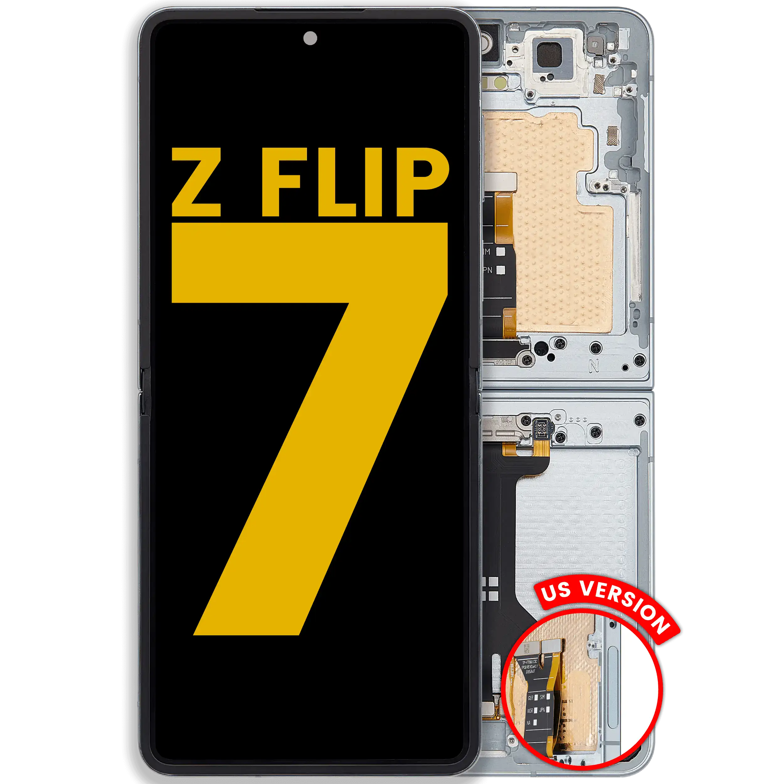 Inner Display OLED completo con Frame compatibile per Samsung Galaxy Z Flip 7 5G (US Version) (Refurbished) (Mint)