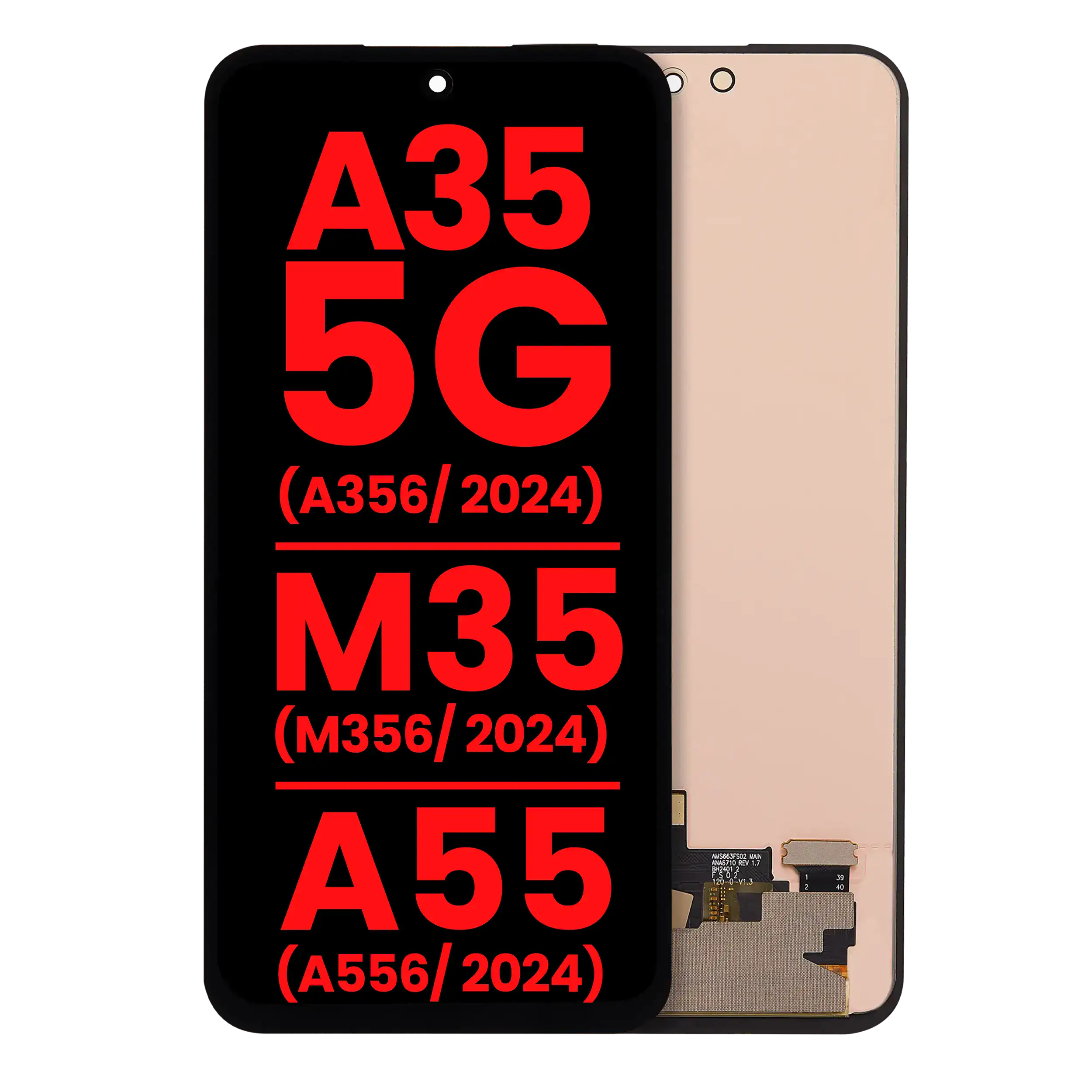 Display OLED completo senza Frame per Samsung Galaxy A35 5G (A356 / 2024) / M35 (M356 / 2024) / A55 (A556 / 2024) (tutti i colori)