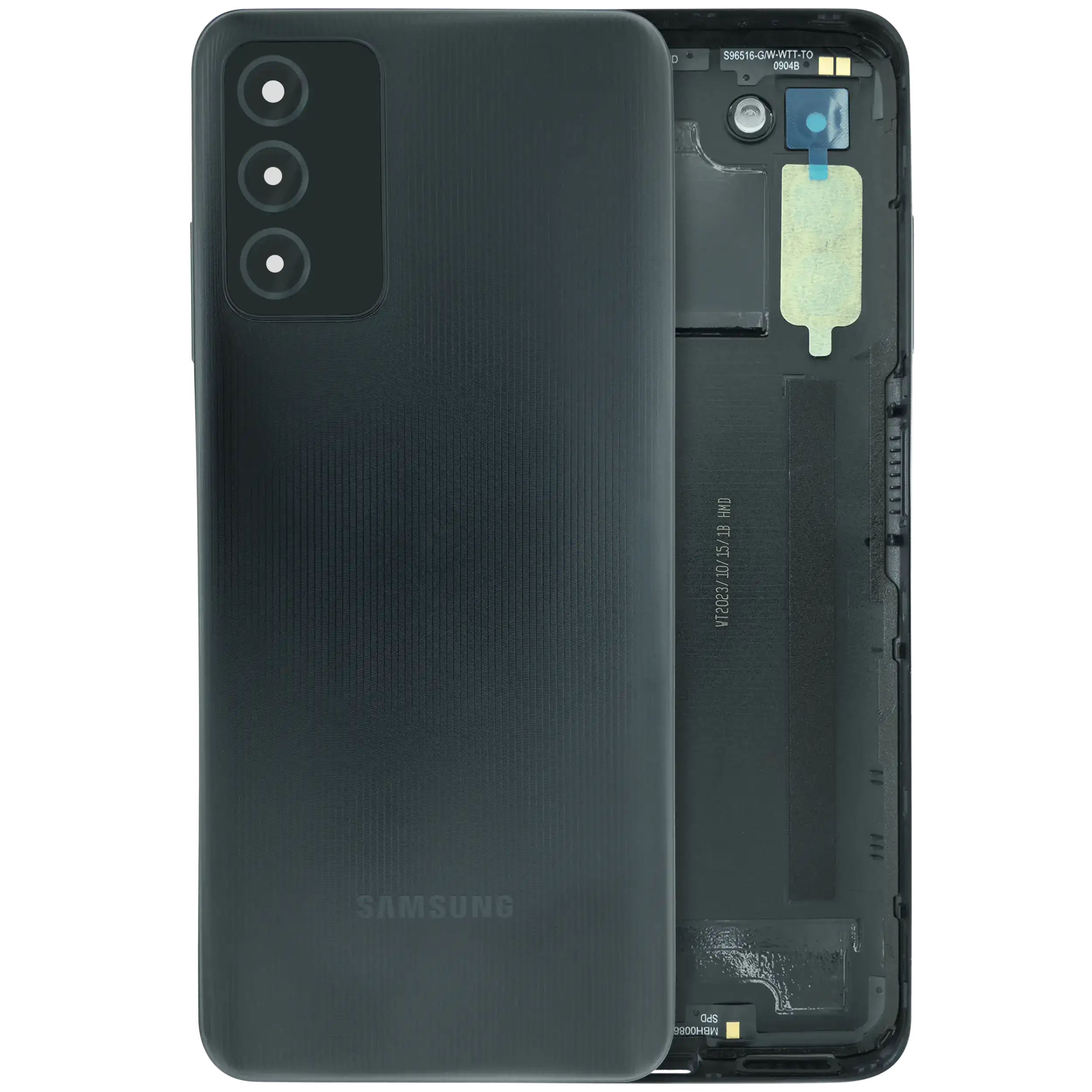 vetro cover posteriore per Samsung Galaxy A03S (A037U / 2021) (Service Pack) (Nero)