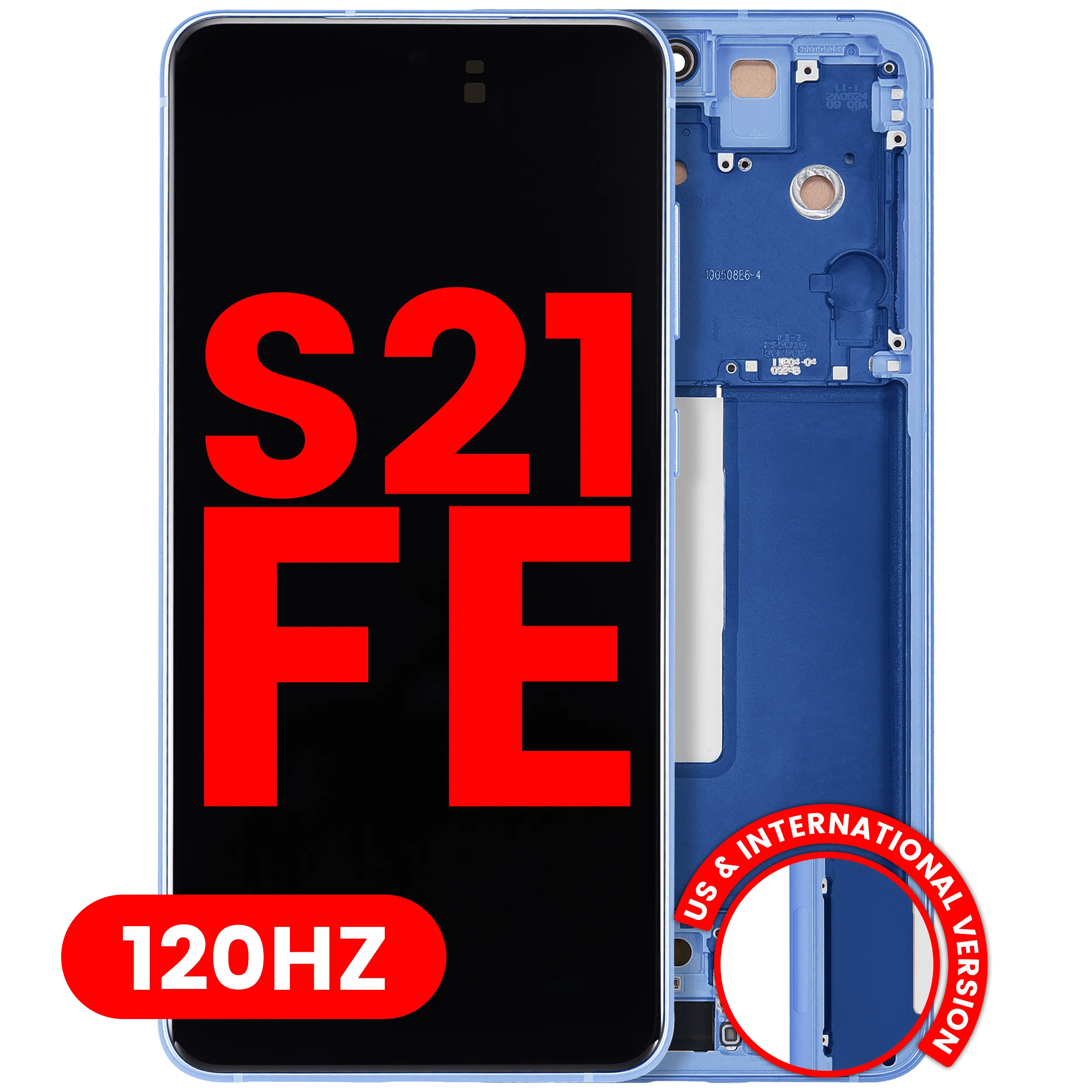 Display OLED completo con Frame per Samsung Galaxy S21 FE 5G (US e International Version) (120Hz) (Blu)