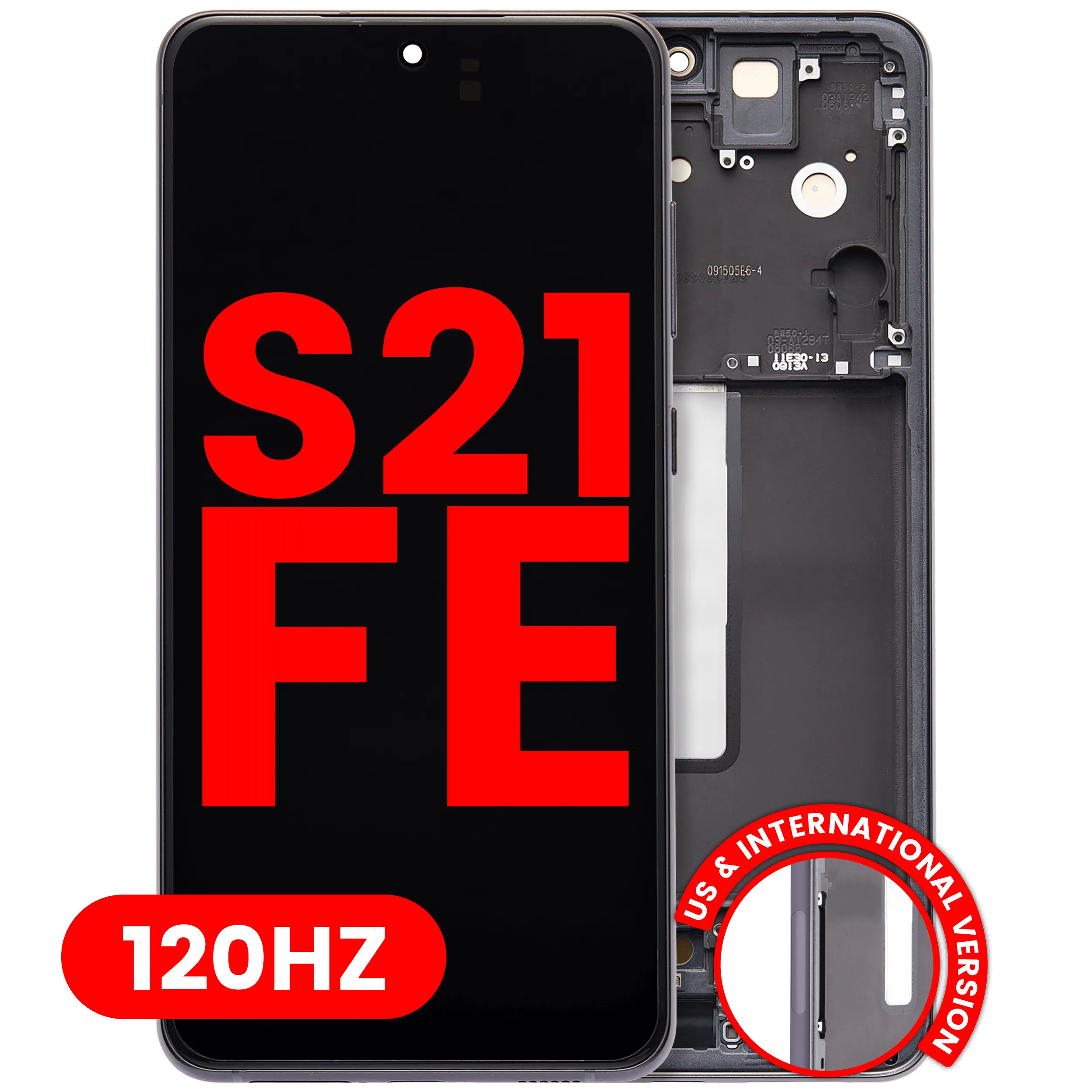 Display OLED completo con Frame per Samsung Galaxy S21 FE 5G (US e International Version) (120Hz) (Grafite)