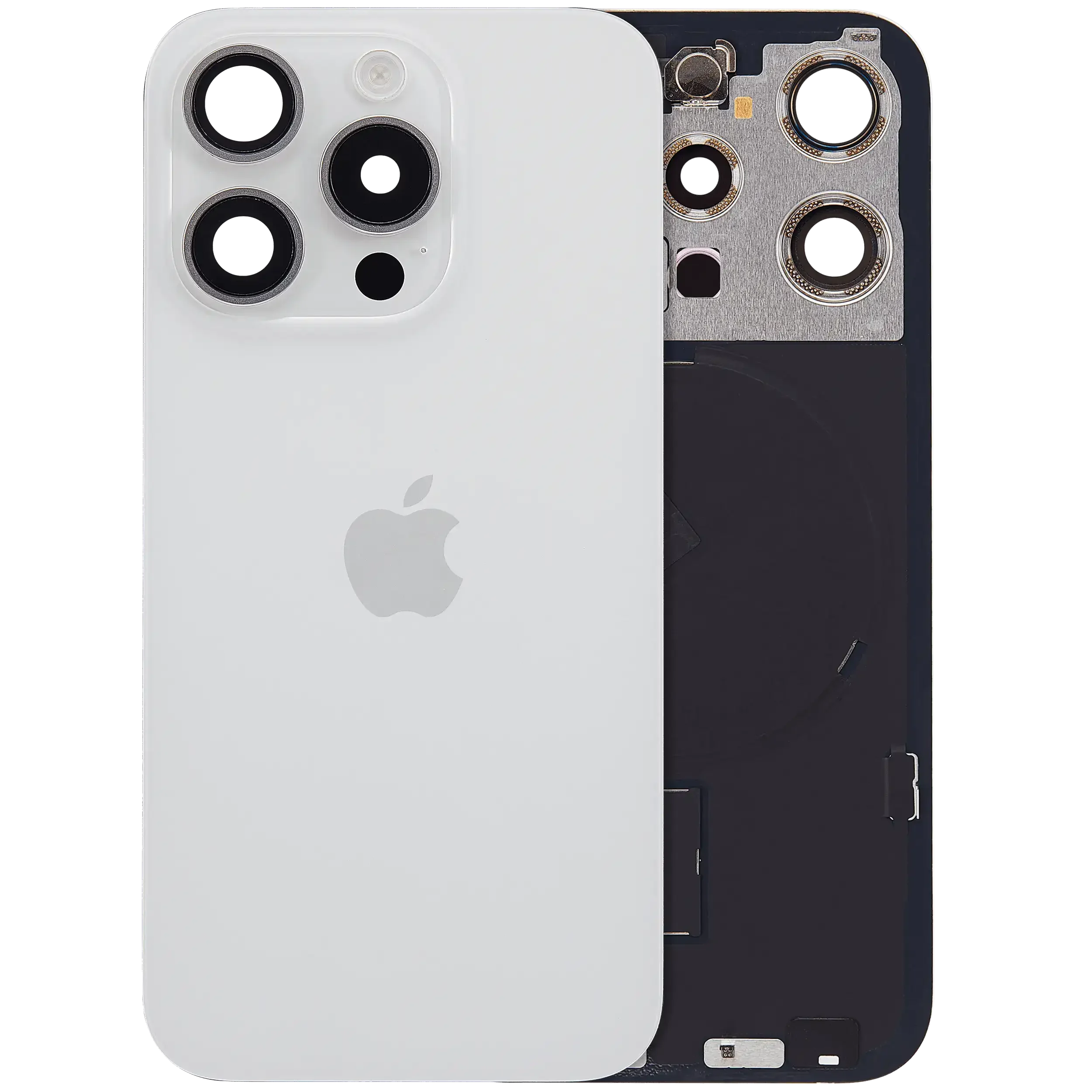 Back Glass w/ MagSafe Magnet & NFC & Flashlight Flex For IPhone 15 Pro (Service Pack) (White Titanium)