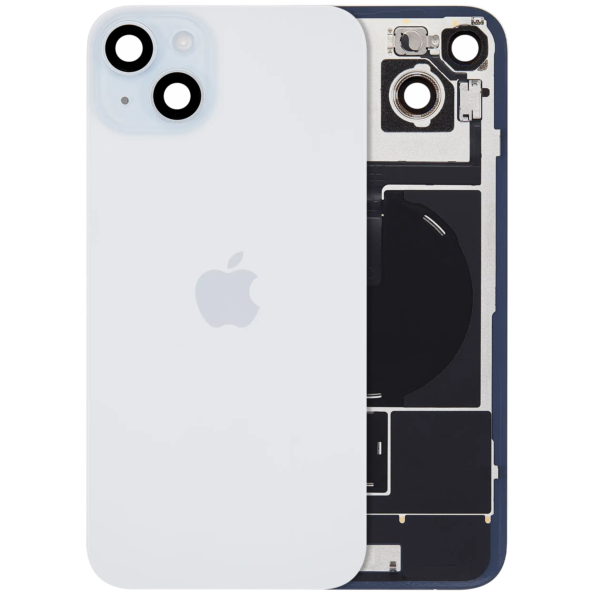 Back Glass w/ MagSafe Magnet & NFC & Flashlight Flex For IPhone 15 Plus (Service Pack) (Blue)