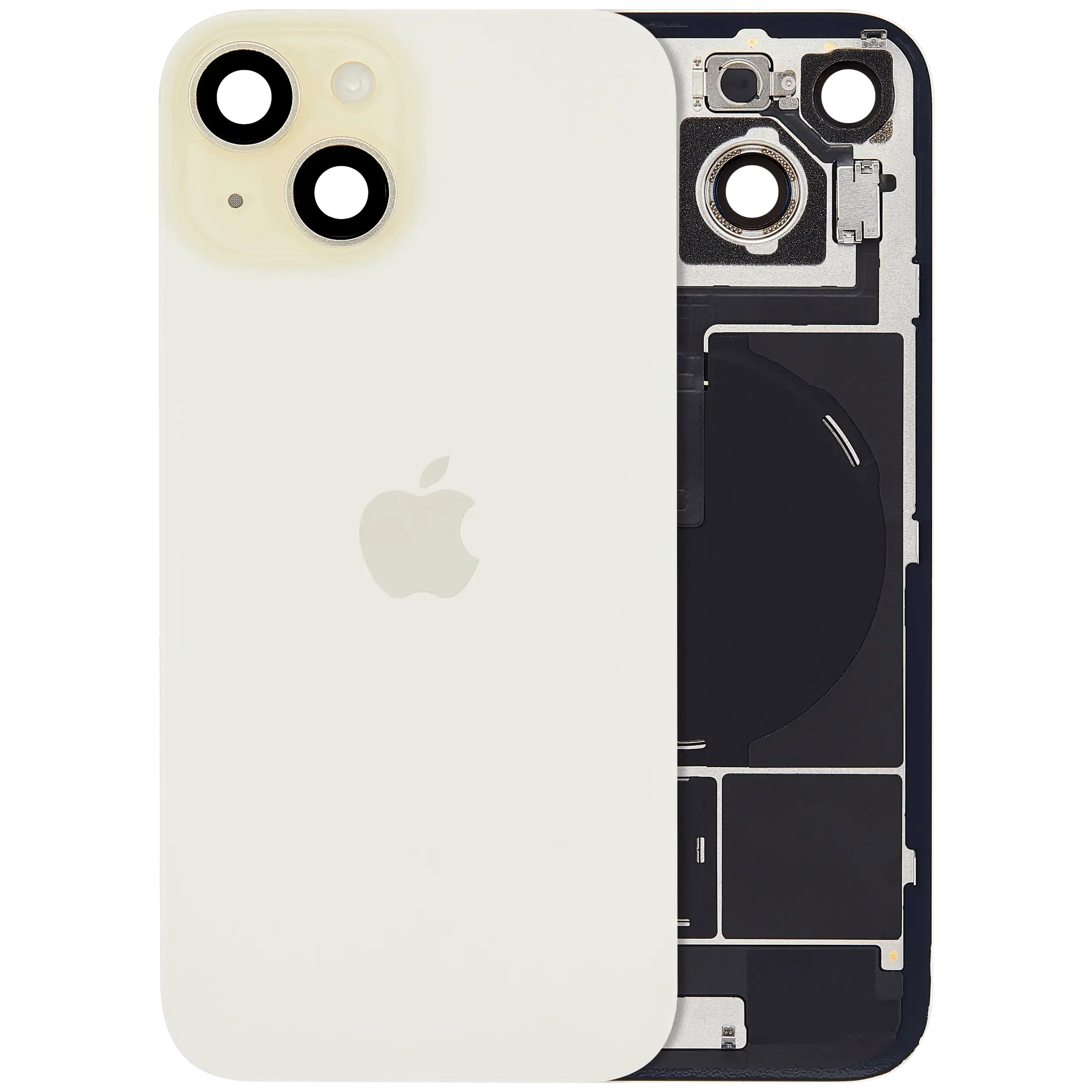 Back Glass w/ MagSafe Magnet & NFC & Flashlight Flex For IPhone 15 (Service Pack) (Yellow)
