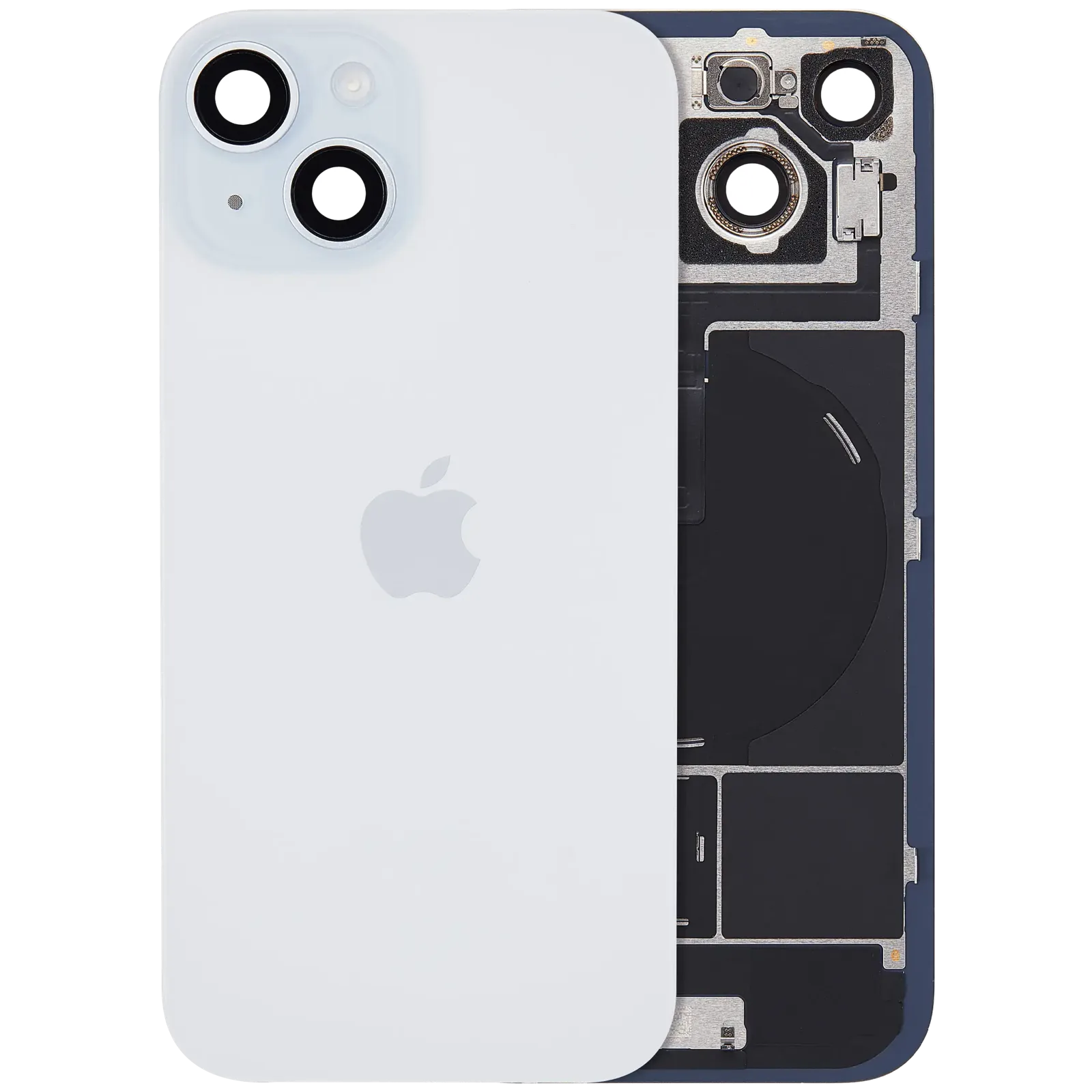 Back Glass w/ MagSafe Magnet & NFC & Flashlight Flex For IPhone 15 (Service Pack) (Blue)
