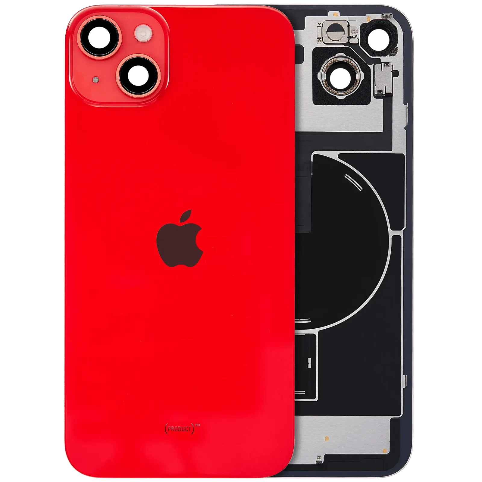 Back Glass w/ MagSafe Magnet & NFC & Flashlight Flex For iPhone 14 Plus (Service Pack) (Red)