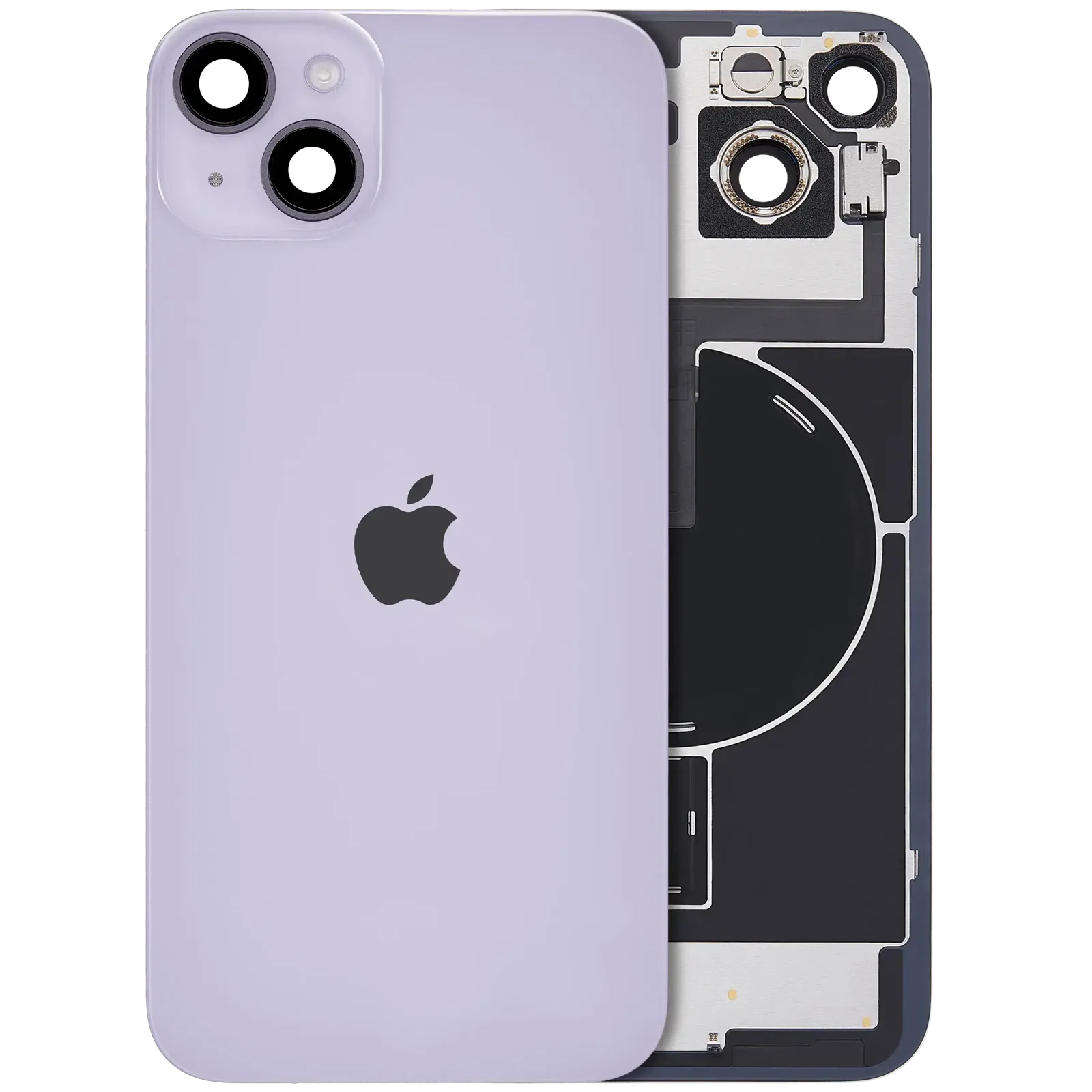 Back Glass w/ MagSafe Magnet & NFC & Flashlight Flex For iPhone 14 Plus (Service Pack) (Purple)