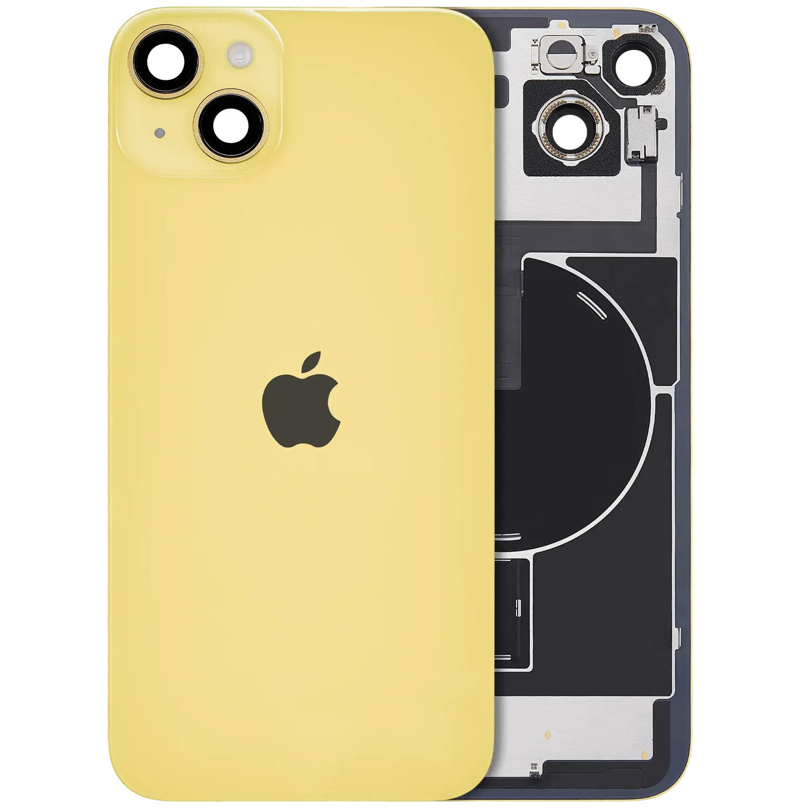 Back Glass w/ MagSafe Magnet & NFC & Flashlight Flex For iPhone 14 Plus (Service Pack) (Yellow)