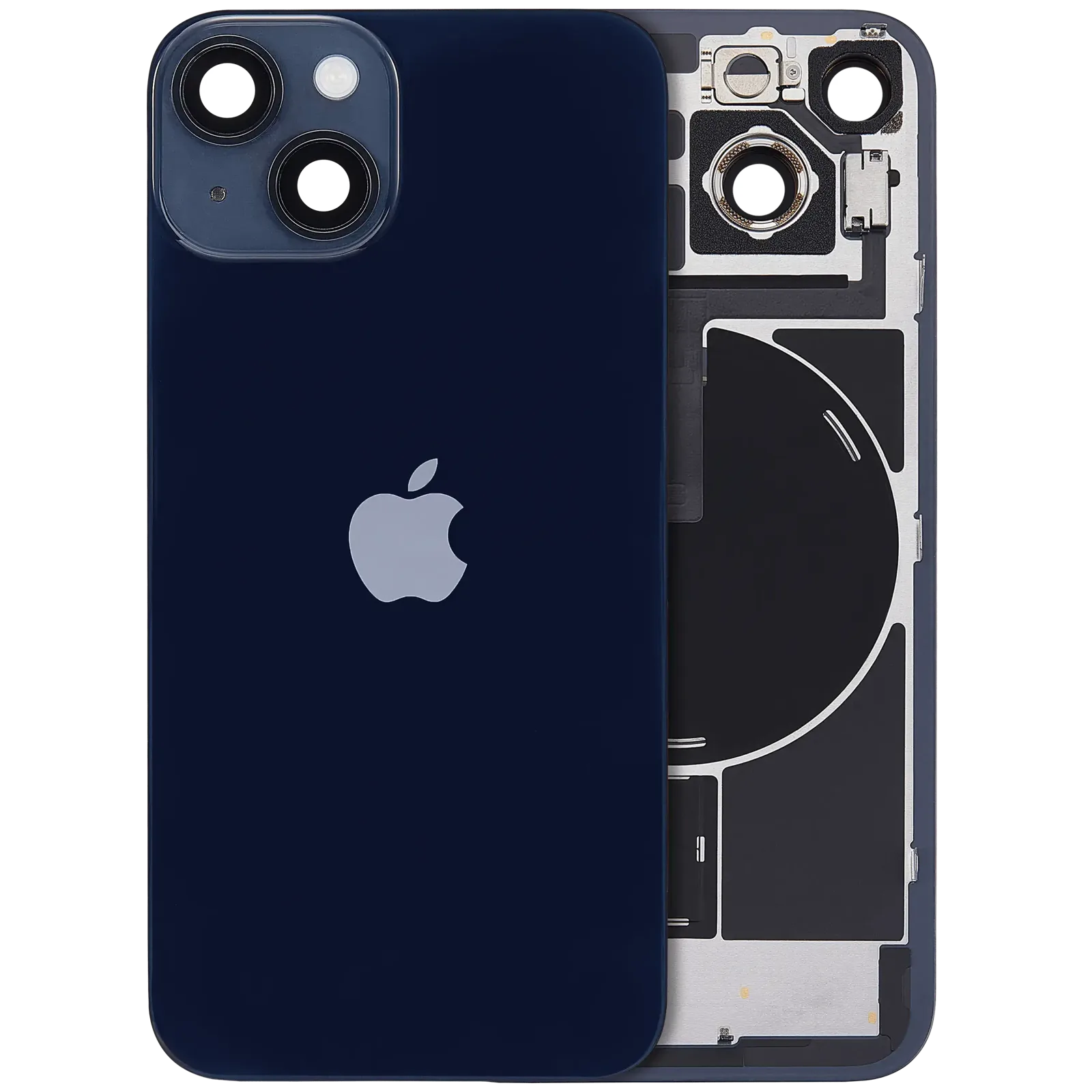 Back Glass w/ MagSafe Magnet & NFC & Flashlight Flex For iPhone 14 (Service Pack) (Midnight)
