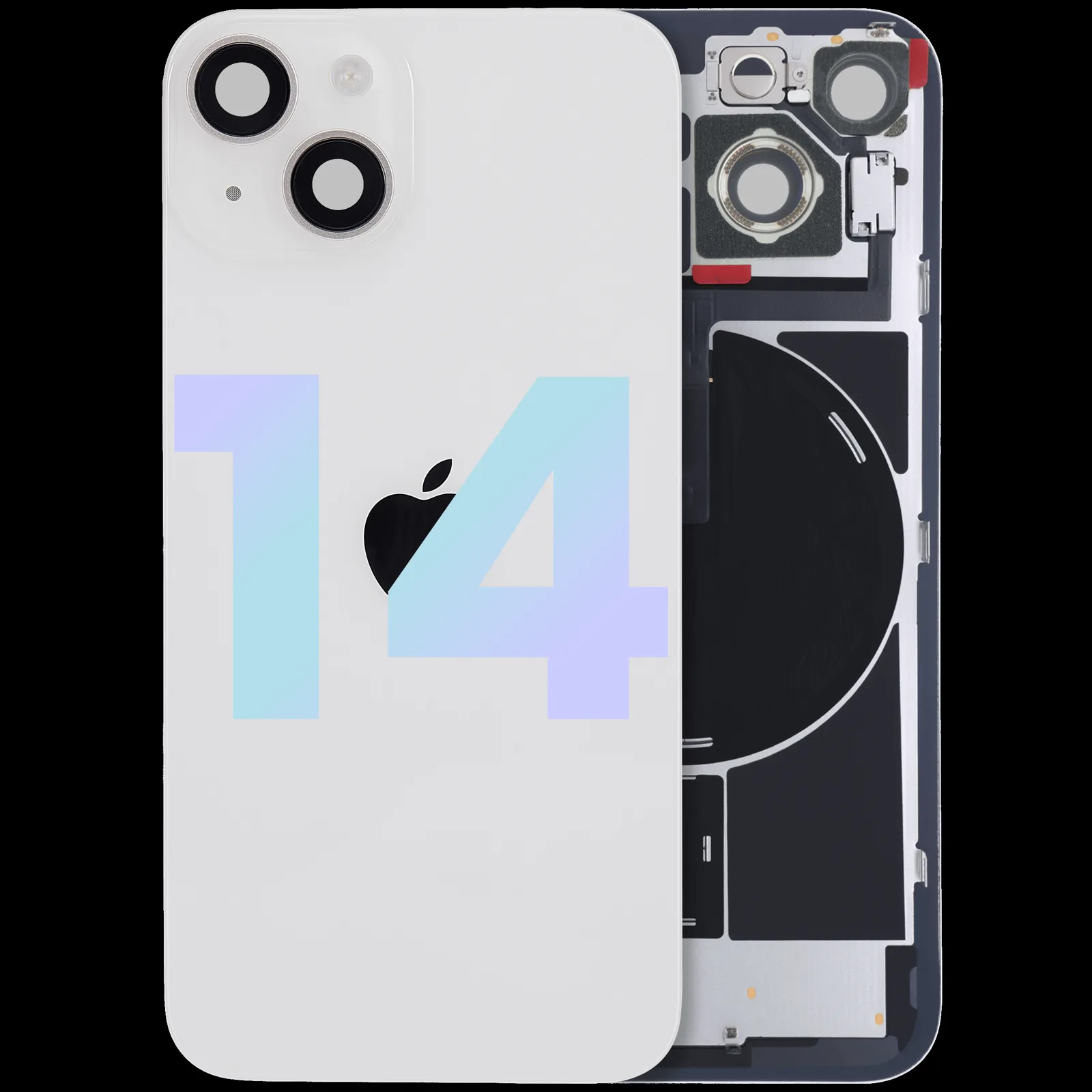 Back Glass w/ MagSafe Magnet & NFC & Flashlight Flex For iPhone 14 (Service Pack) (Starlight)