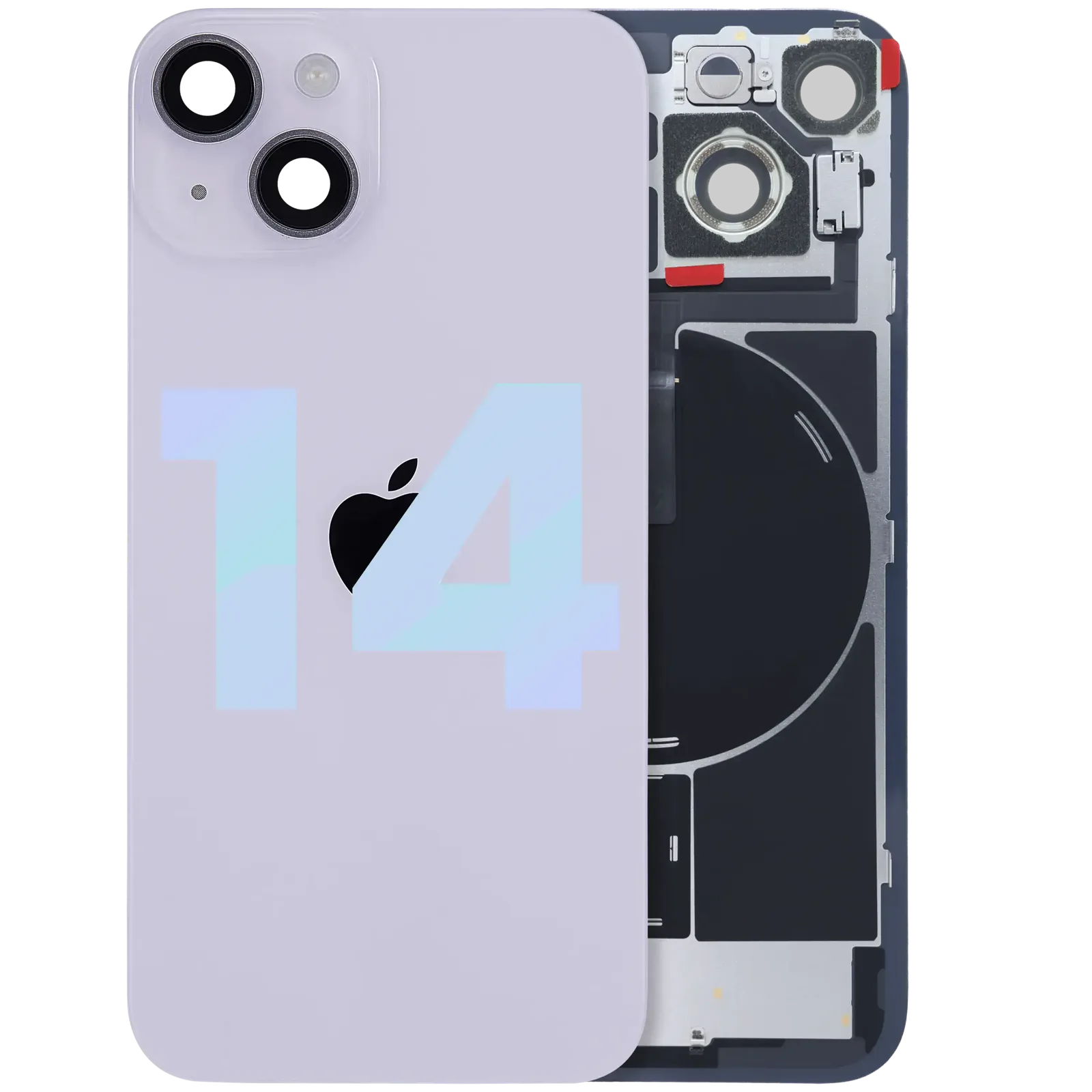 Back Glass w/ MagSafe Magnet & NFC & Flashlight Flex For iPhone 14 (Service Pack) (Purple)