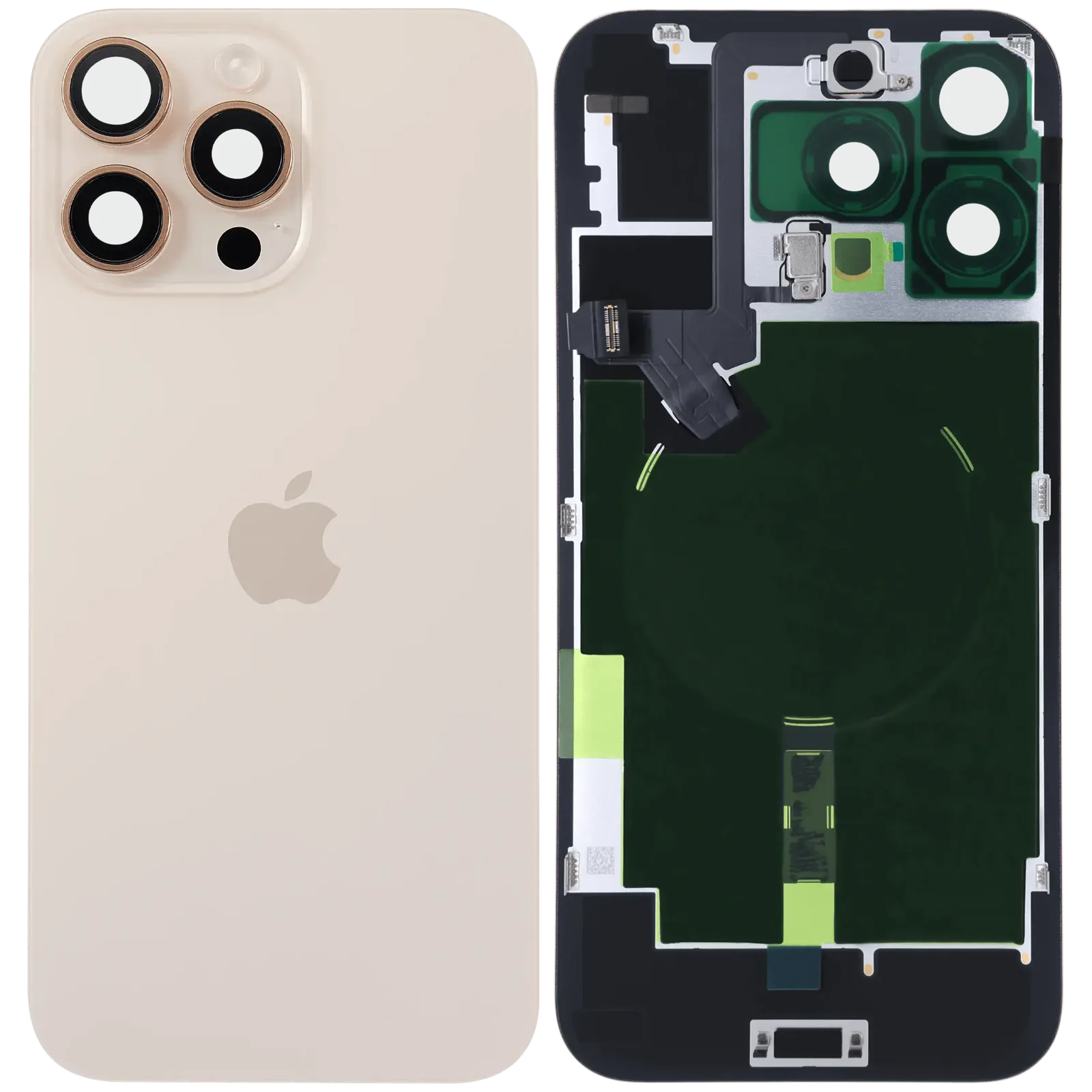 Back Glass w/ MagSafe Magnet & NFC & Flashlight Flex For IPhone 16 Pro Max (Service Pack) (Desert Titanium)