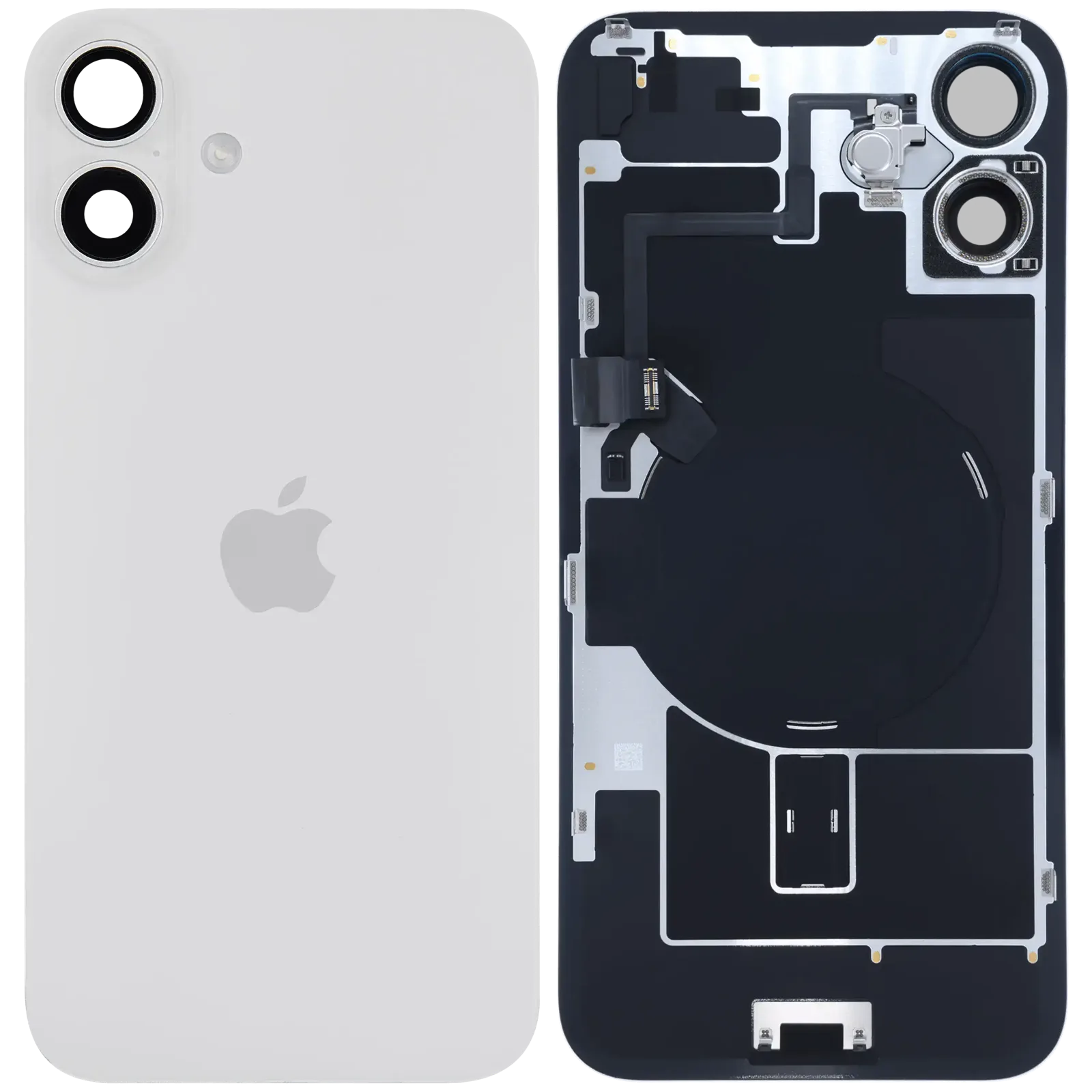 Back Glass w/ MagSafe Magnet & NFC & Flashlight Flex For IPhone 16 Plus (Service Pack) (White)