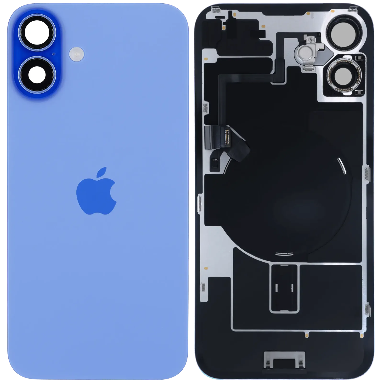 Back Glass w/ MagSafe Magnet & NFC & Flashlight Flex For iPhone 16 Plus (Service Pack) (Ultramarine)