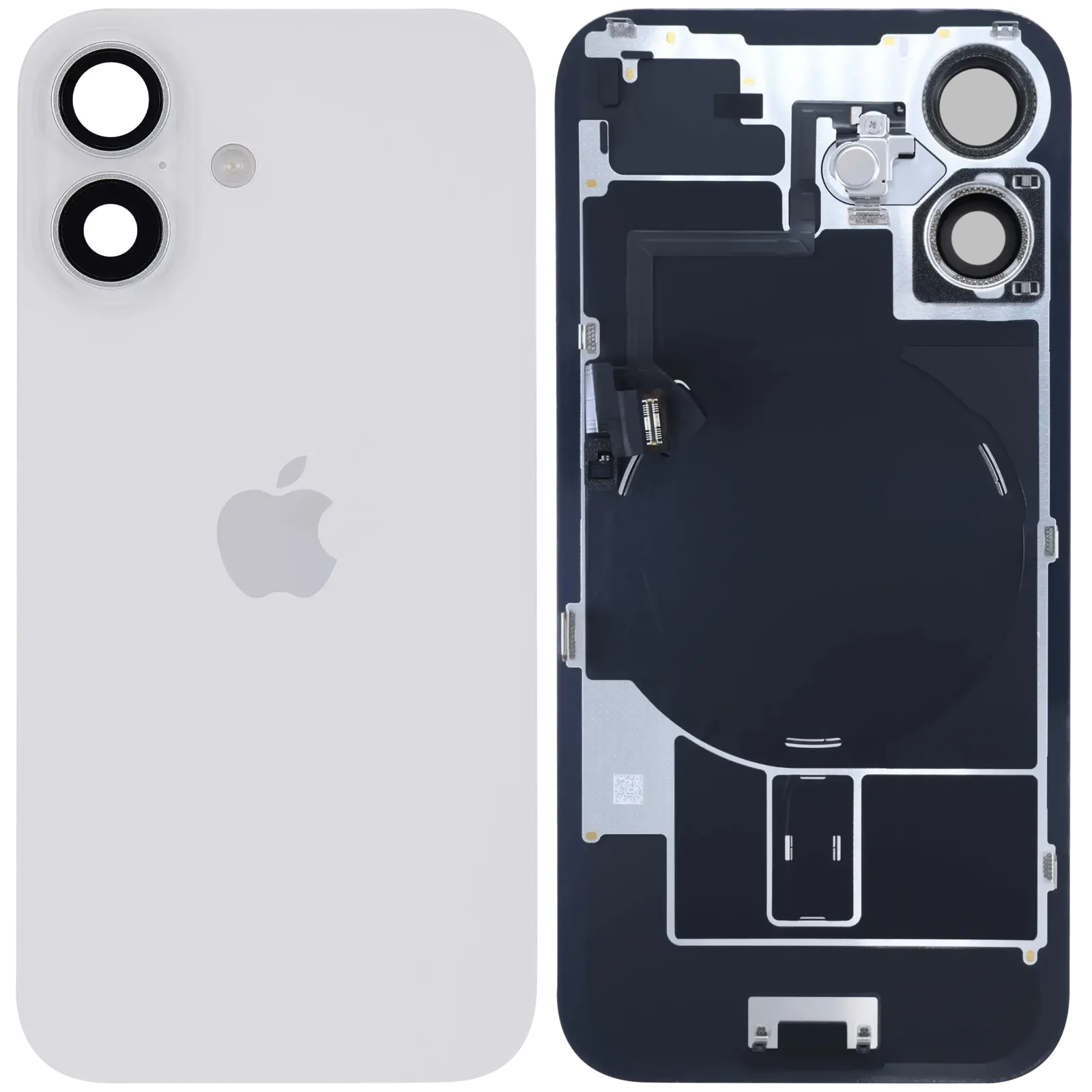 Back Glass w/ MagSafe Magnet & NFC & Flashlight Flex For iPhone 16 (Service Pack) (White)