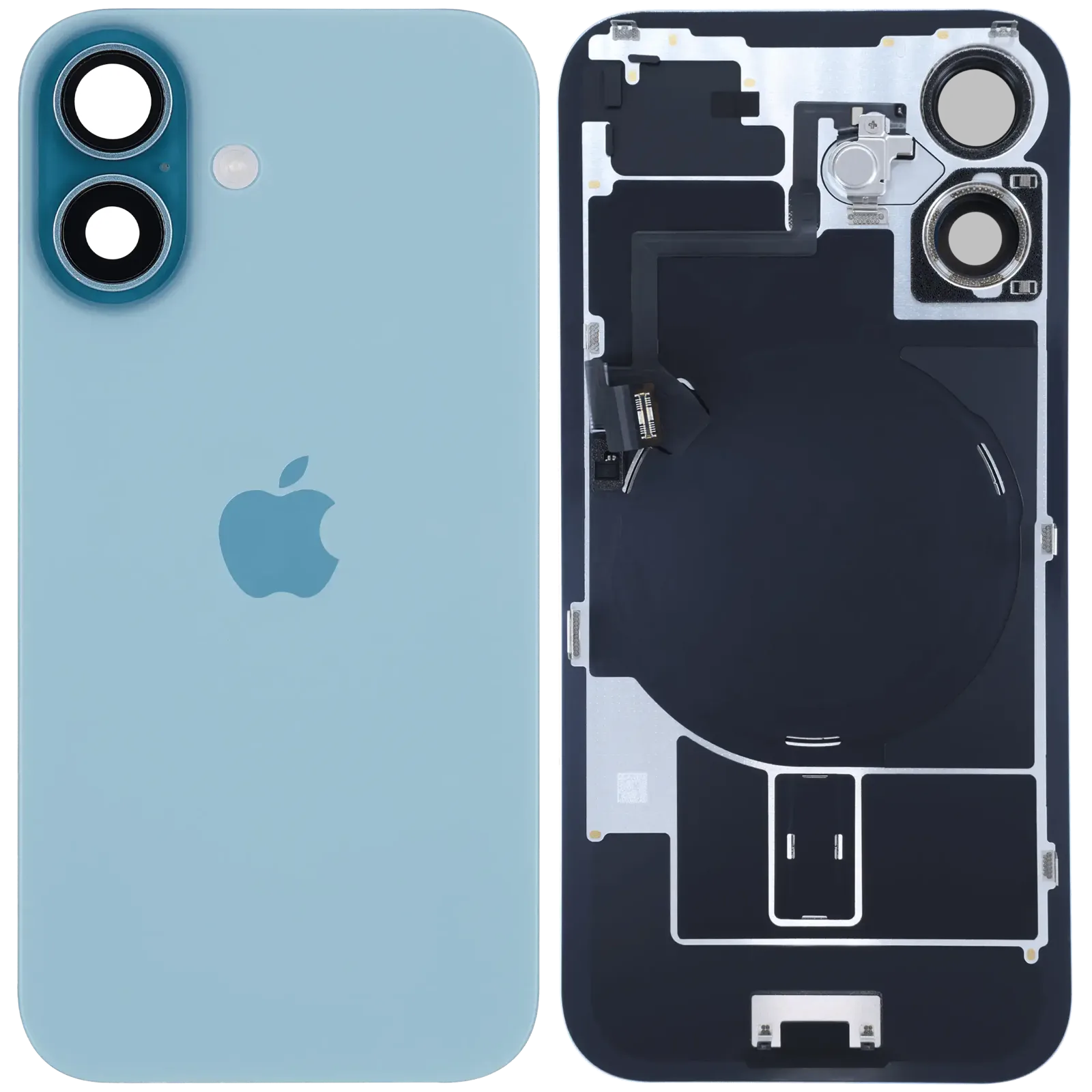 Back Glass w/ MagSafe Magnet & NFC & Flashlight Flex For iPhone 16 (Service Pack) (Teal)
