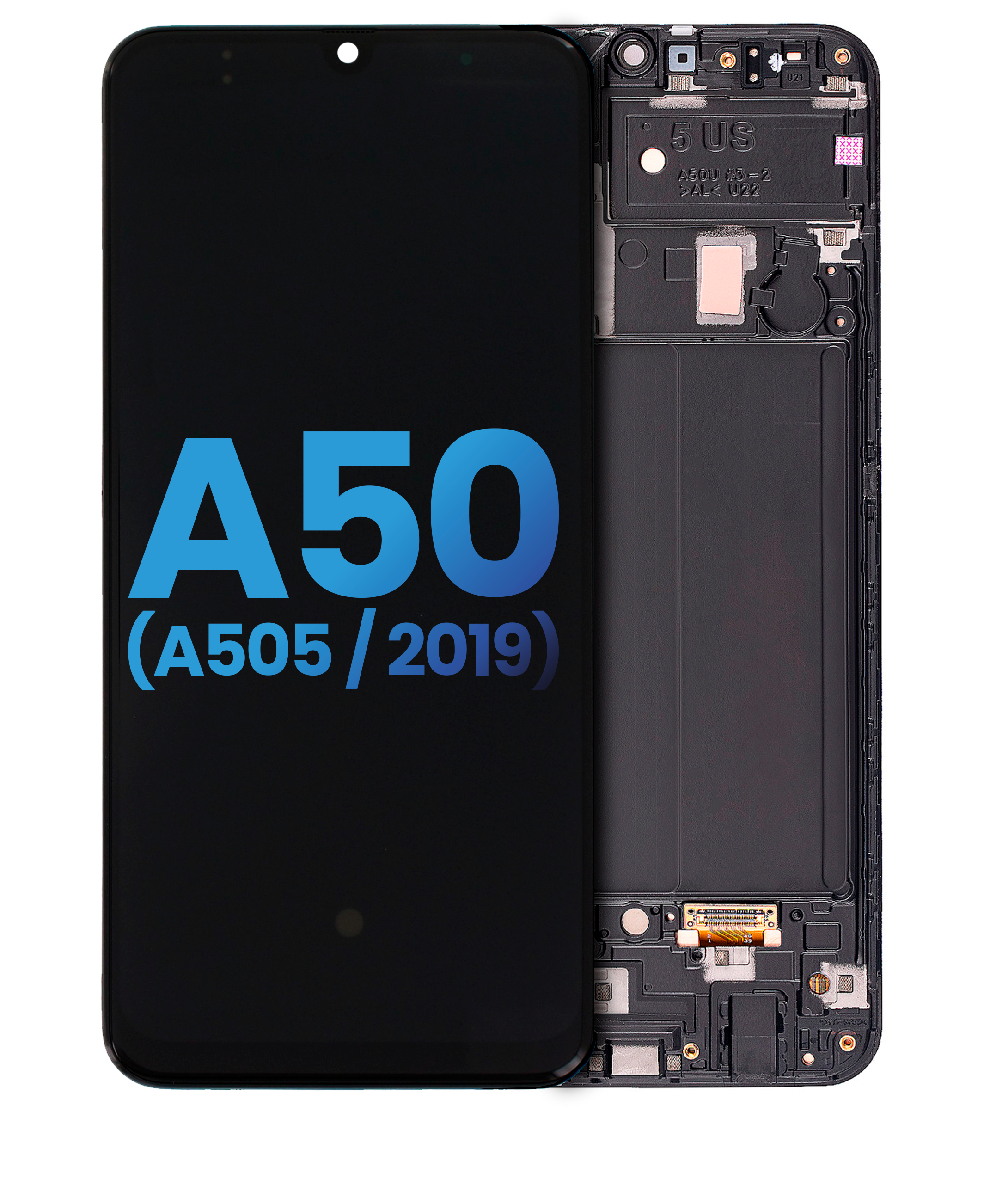 LCD Assembly With Frame (Without Finger Print Sensor) per Samsung Galaxy A50 (A505 / 2019) (US Version) (Aftermarket: Incell) (tutti i colori)