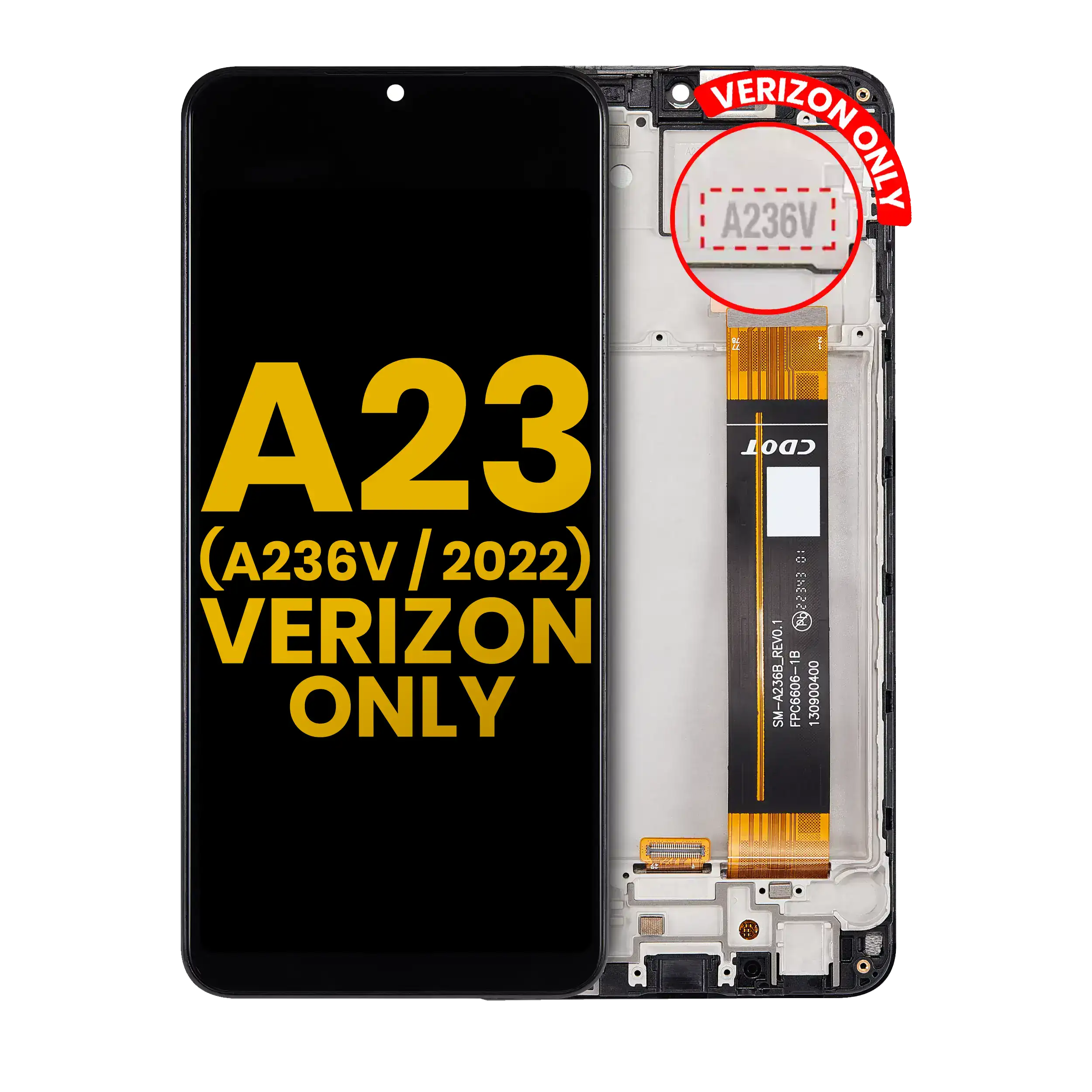 Display LCD completo con Frame per Samsung Galaxy A23 5G (A236V / 2022) (Verizon V Version) (Refurbished) (tutti i colori)