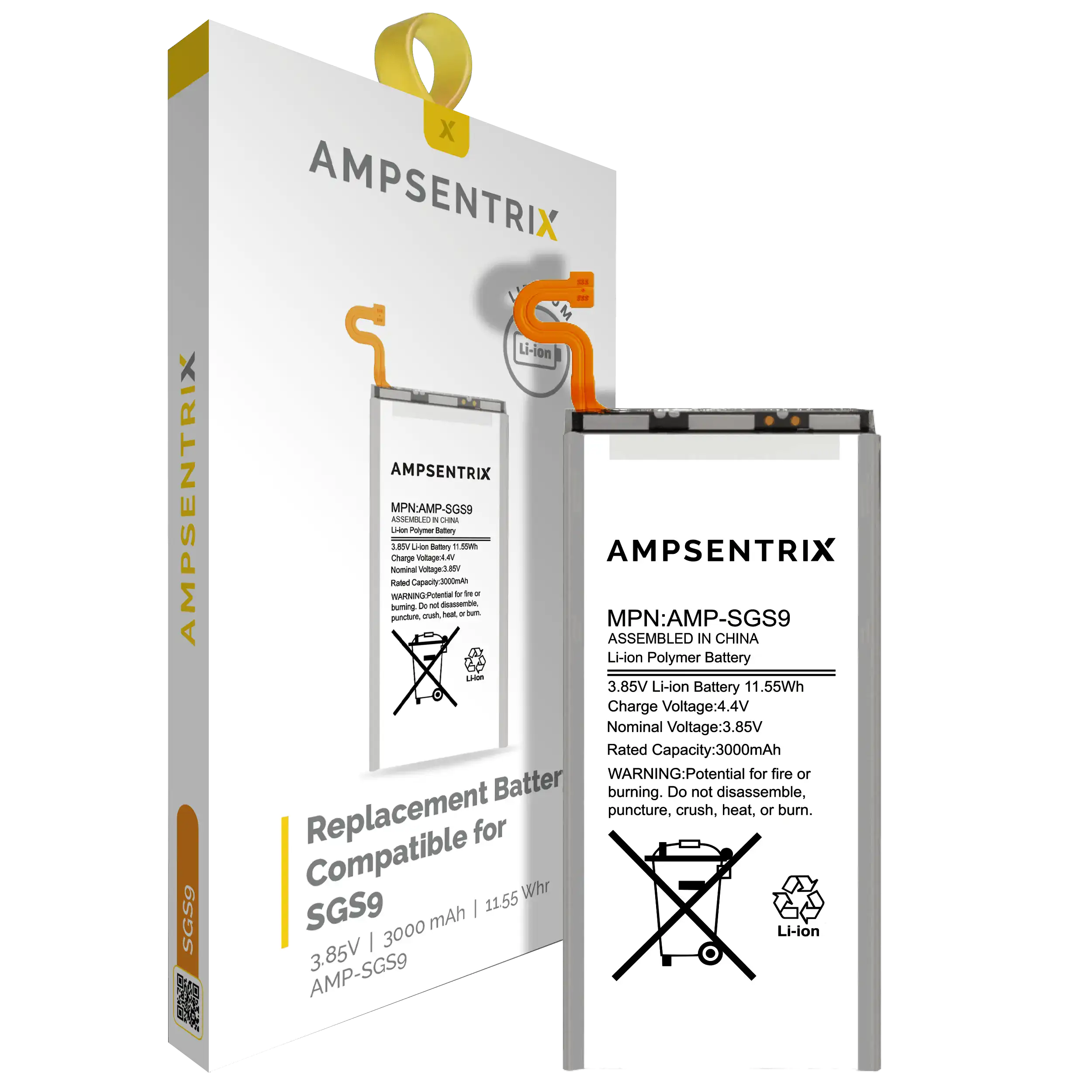 Batteria di ricambio per Samsung Galaxy S9 (AmpSentrix Pro)