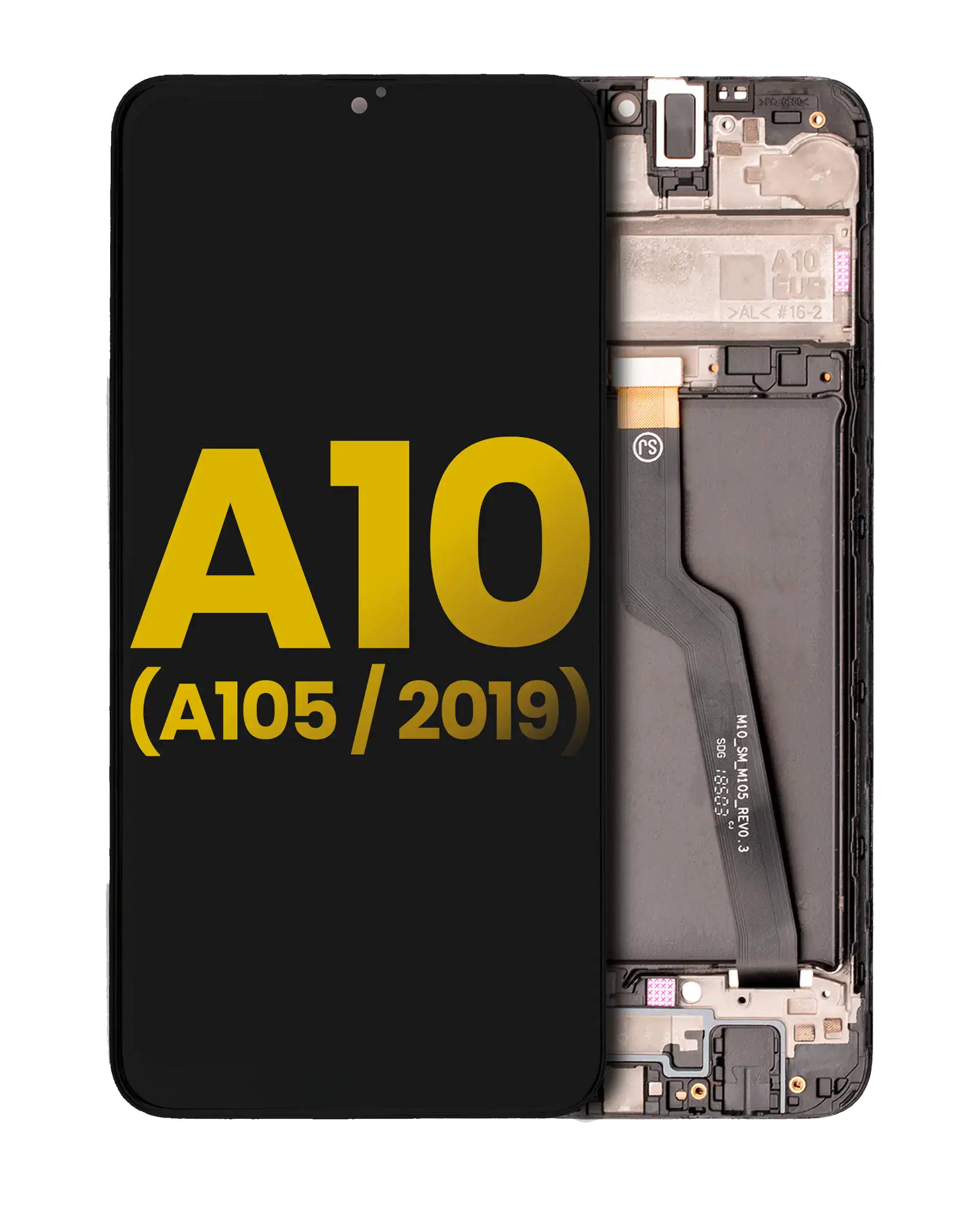 Display LCD completo con Frame per Samsung Galaxy A10 (A105 / 2019) (International Dual Sim Version) (Refurbished) (Nero)