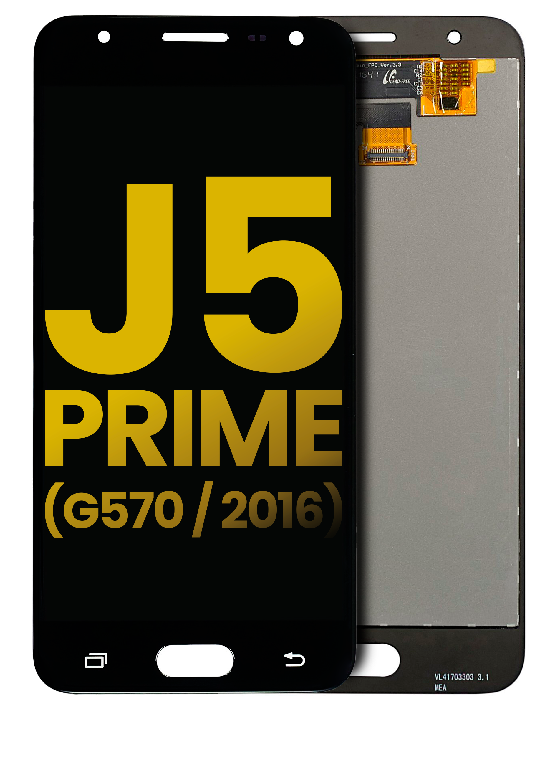 Display LCD completo senza Frame per Samsung Galaxy J5 Prime (G570 / 2016) (Oro) (Refurbished)