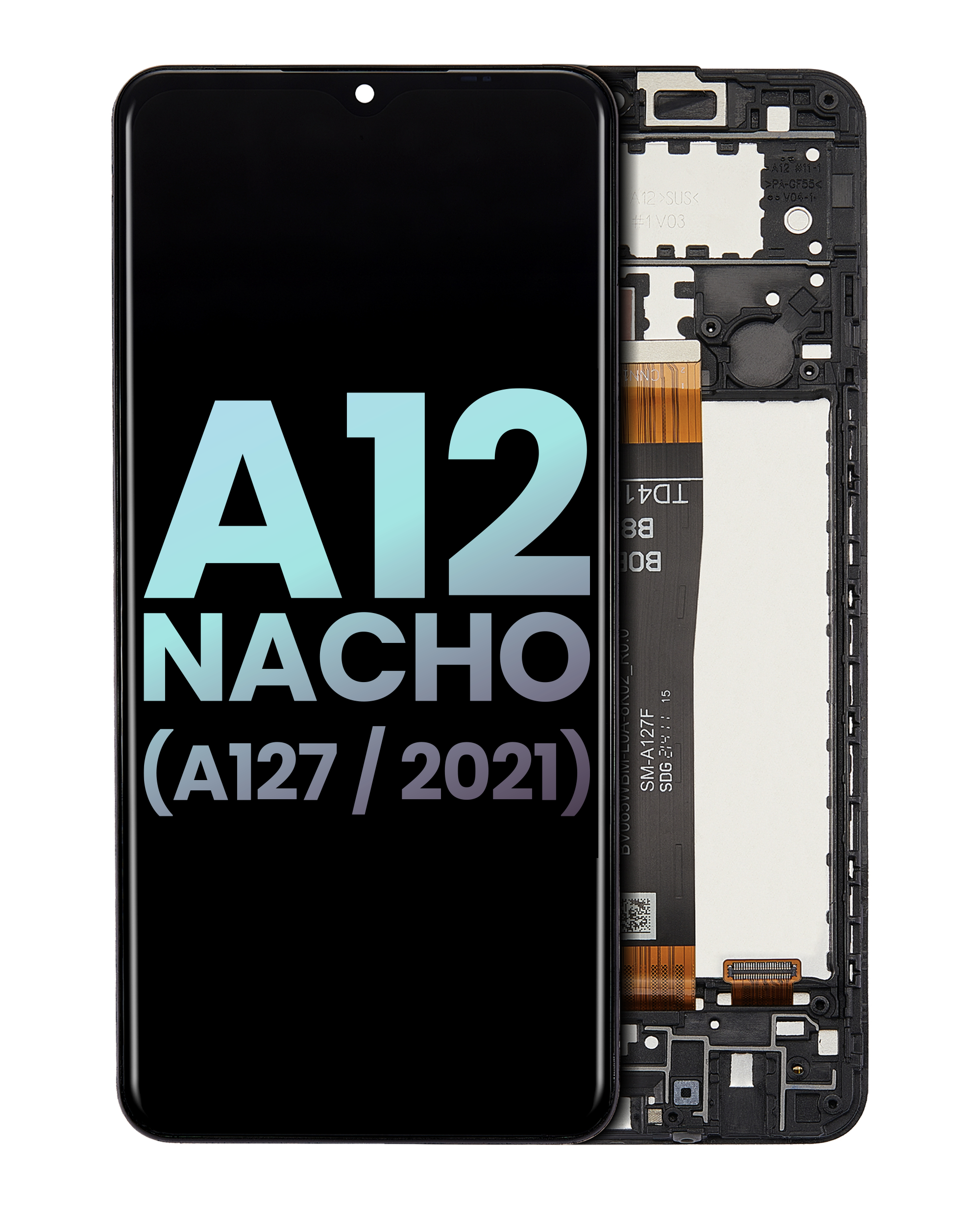 Display LCD completo con Frame per Samsung Galaxy A12 Nacho (A127 / 2021) (Service Pack) (Nero)