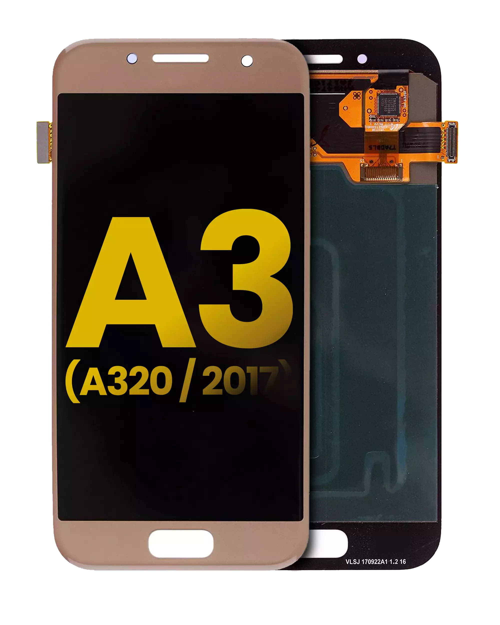 Display OLED completo senza Frame per Samsung Galaxy A3 (A320 / 2017) (Refurbished) (Oro)
