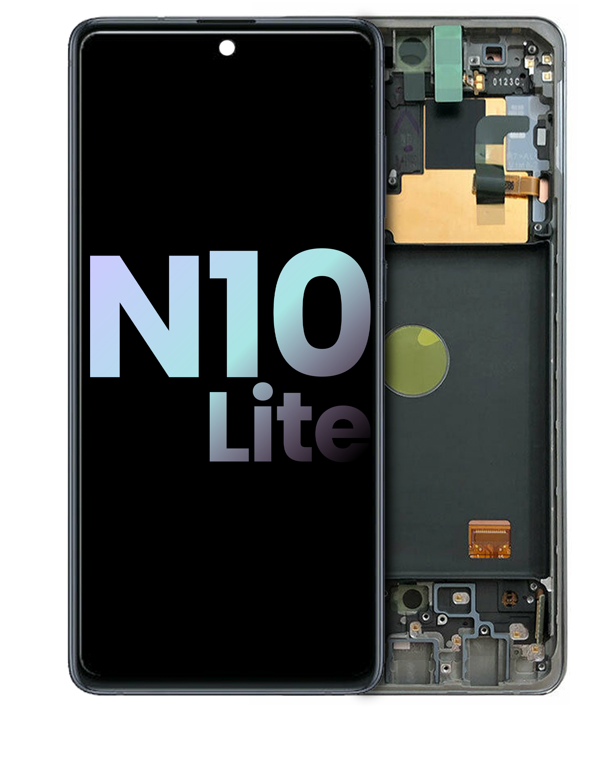 Display OLED completo con Frame per Samsung Galaxy Note 10 Lite (Service Pack) (Aura Glow / Argento)
