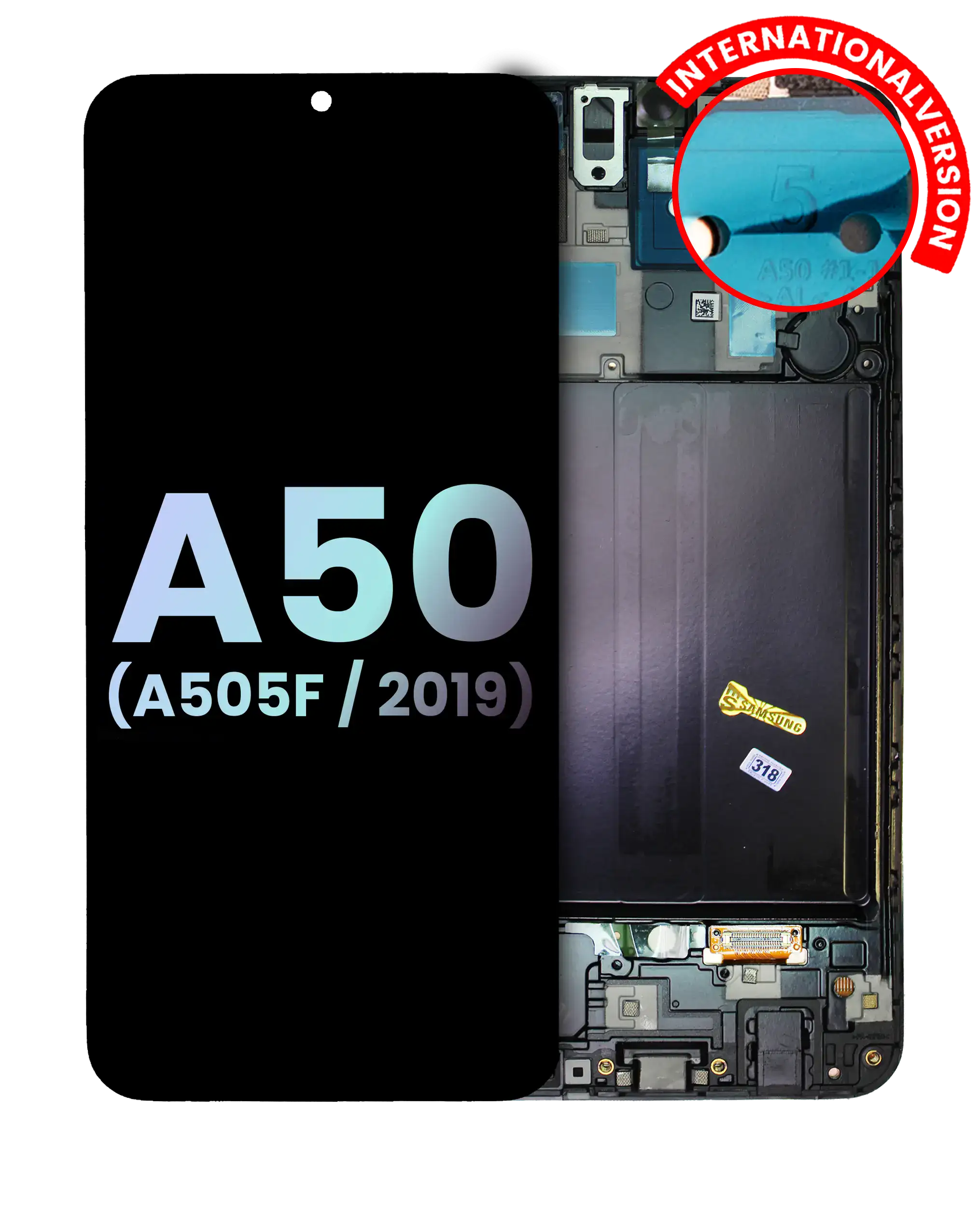 Display OLED completo con Frame per Samsung Galaxy A50 (A505F / 2019) (International Version) (Service Pack) (tutti i colori)