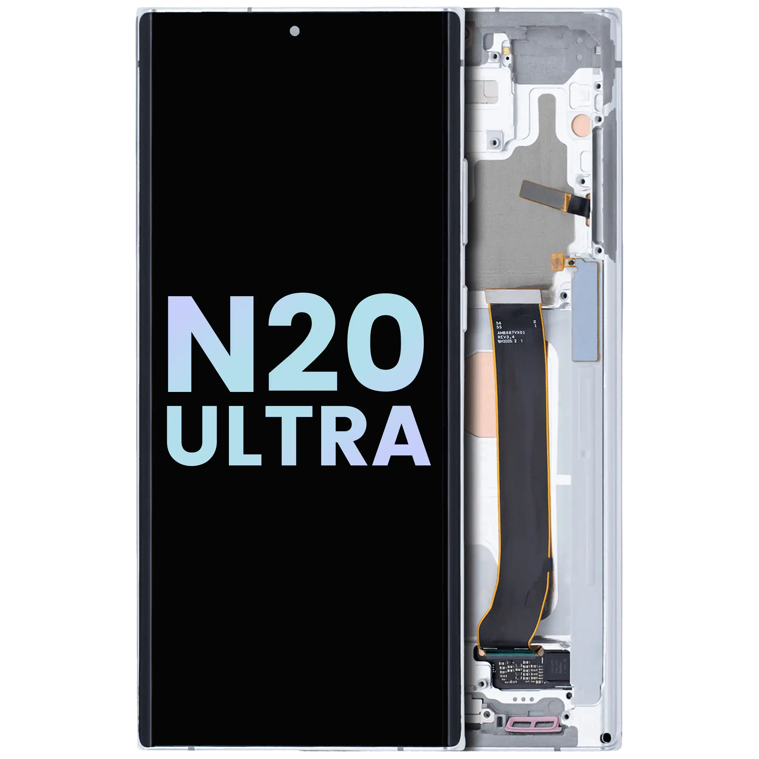 Display OLED completo con Frame per Samsung Galaxy Note 20 Ultra 5G (Service Pack) (Mystic Bianco)