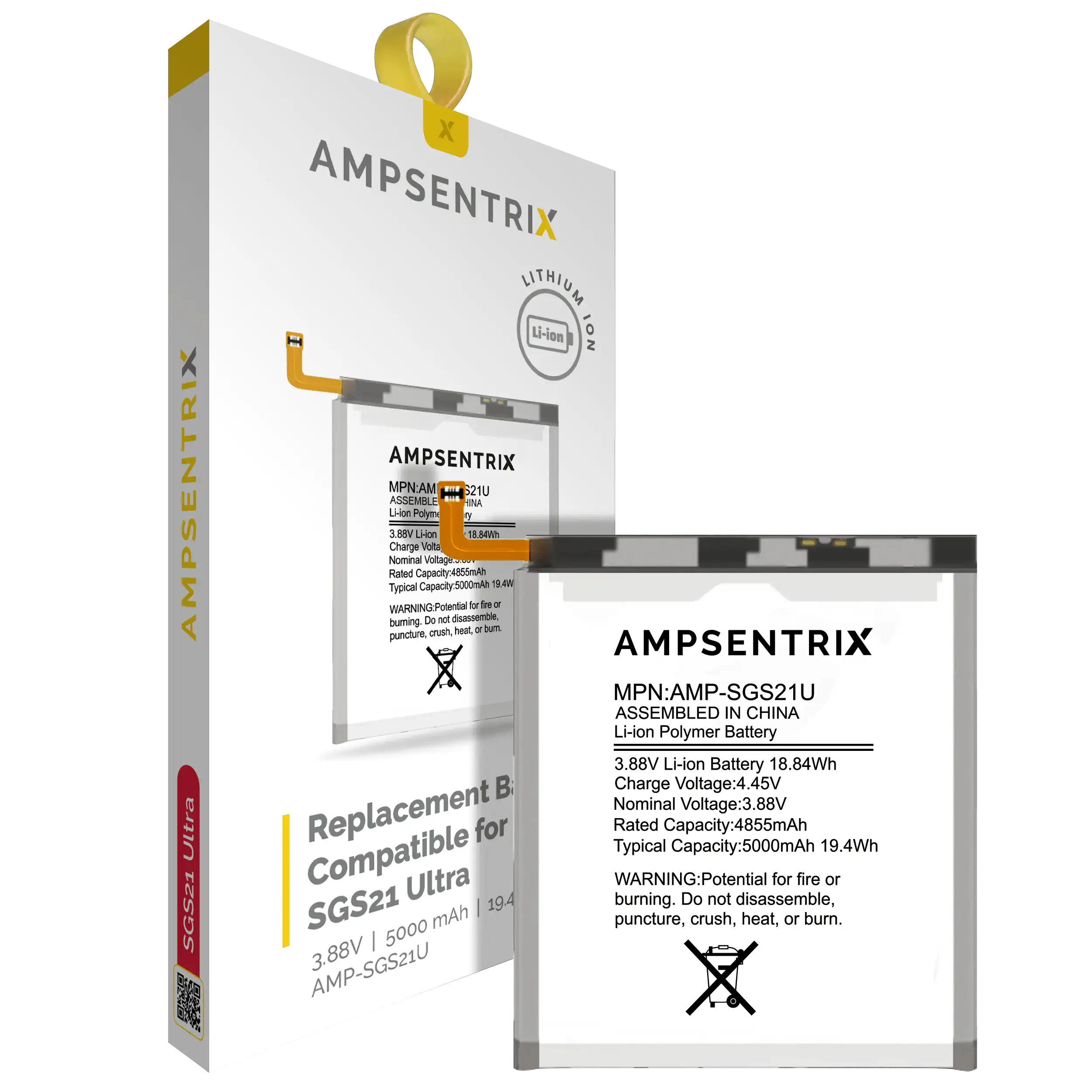 Batteria di ricambio per Samsung Galaxy S21 Ultra (AmpSentrix Pro)