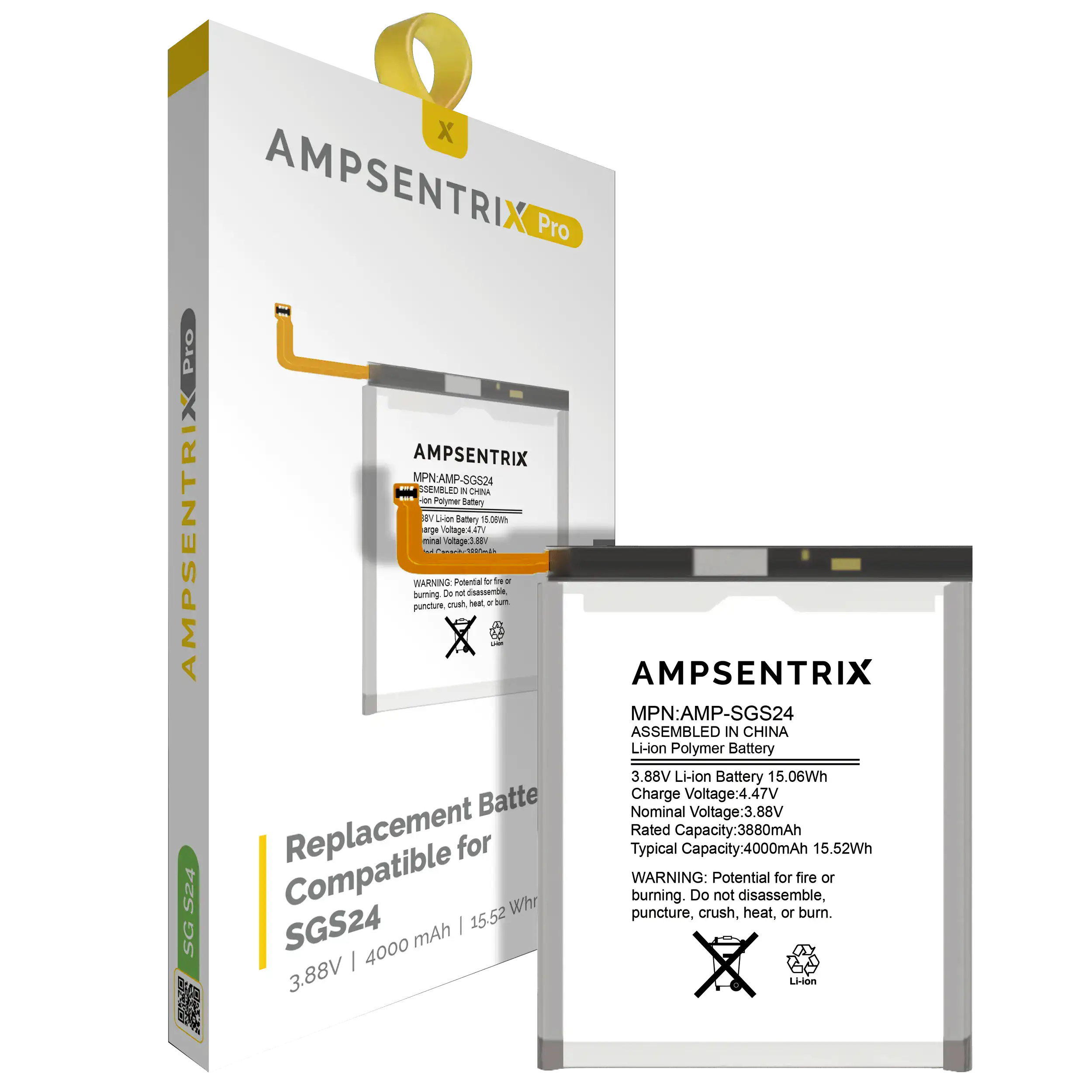 Batteria di ricambio per Samsung Galaxy S24 5G (AmpSentrix Pro)